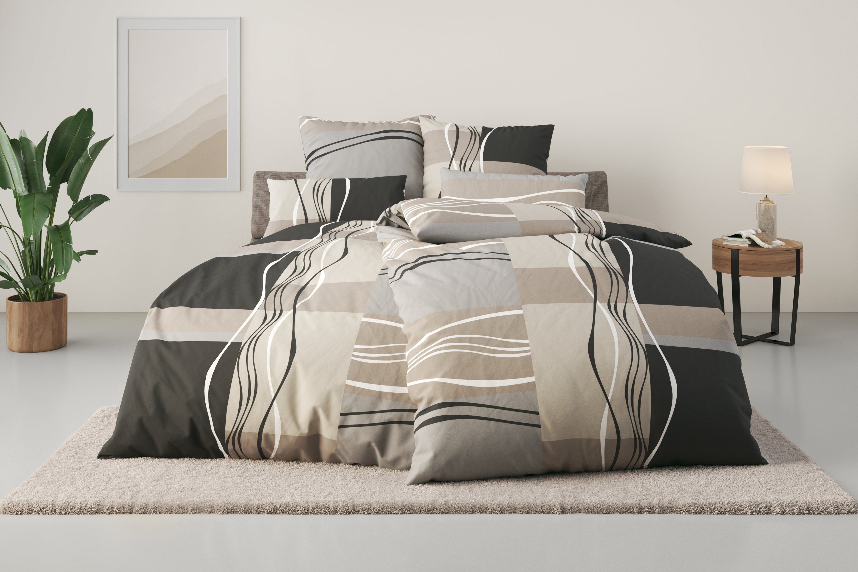 OTTO home Bettwäsche Kelian, Polycotton recycelt, 2 teilig, in verschiedenen Qualitäten, gemusterte Bettwäsche