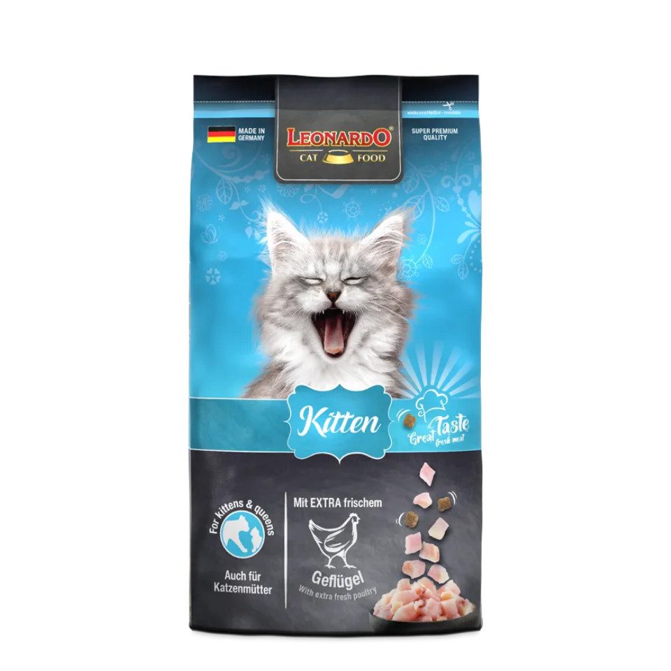 Leonardo Catfood Kitten - Trockenfutter mit Geflügel für Kätzchen unter 1 Jahr, Trockenfutter für: Katzen