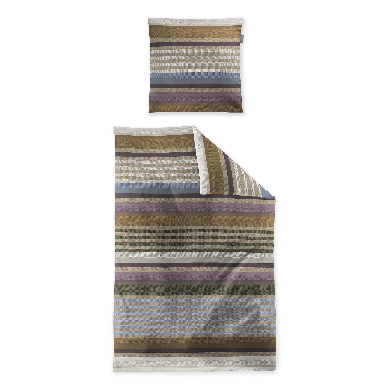 Irisette Bettwäsche Irisette Mako Satin Bettwäsche Wave 8678-20 Streifen blau bunt 135x200, Mako Satin, 2 teilig, Verdeckter Qualitäts-Reißverschluss