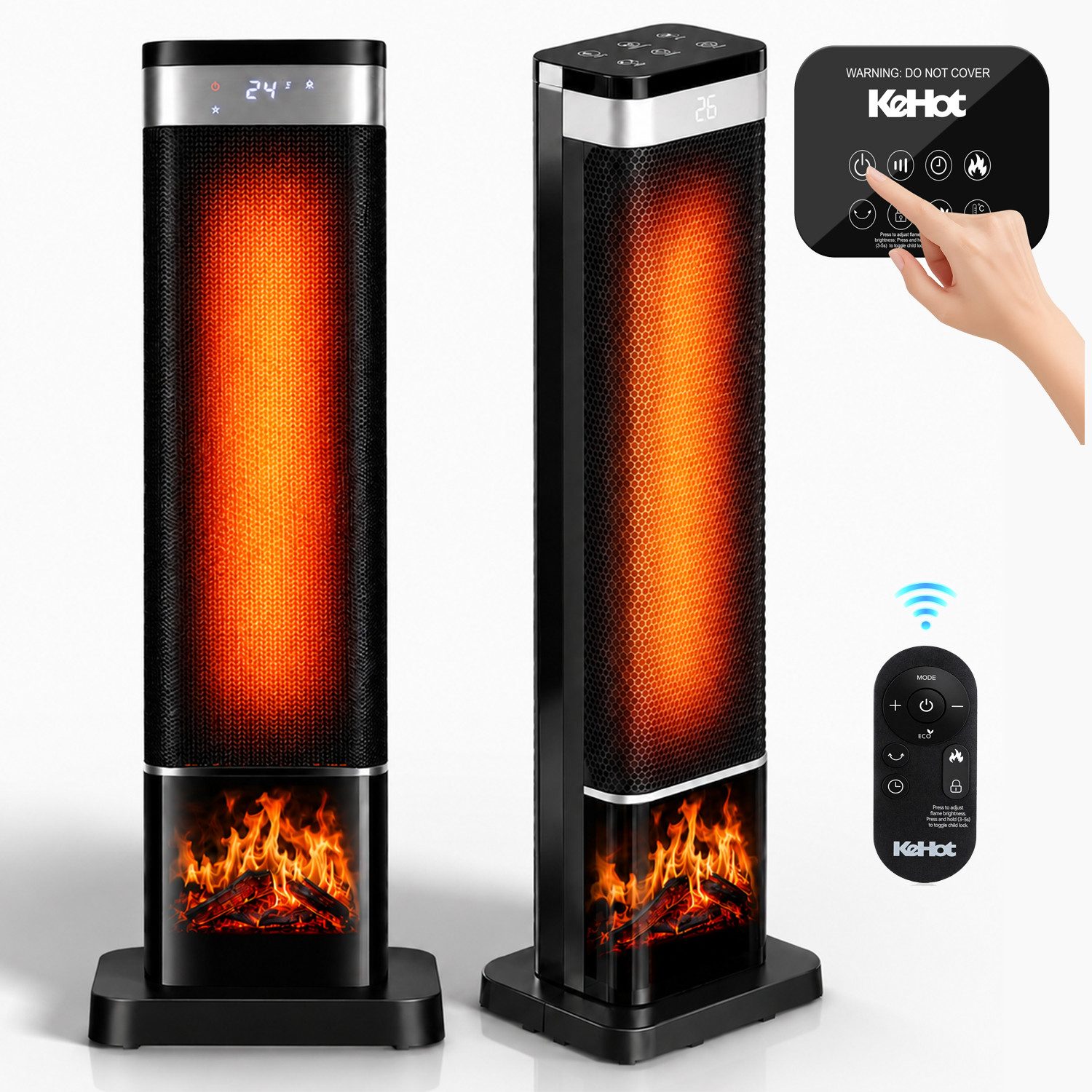 oyajia Heizlüfter Keramikheizlüfter Energiesparend PTC Heizlüfter mit Thermostat Heizung, Automatische Oszillation, Fernbedienung, Display, Timer, Überhitzungs