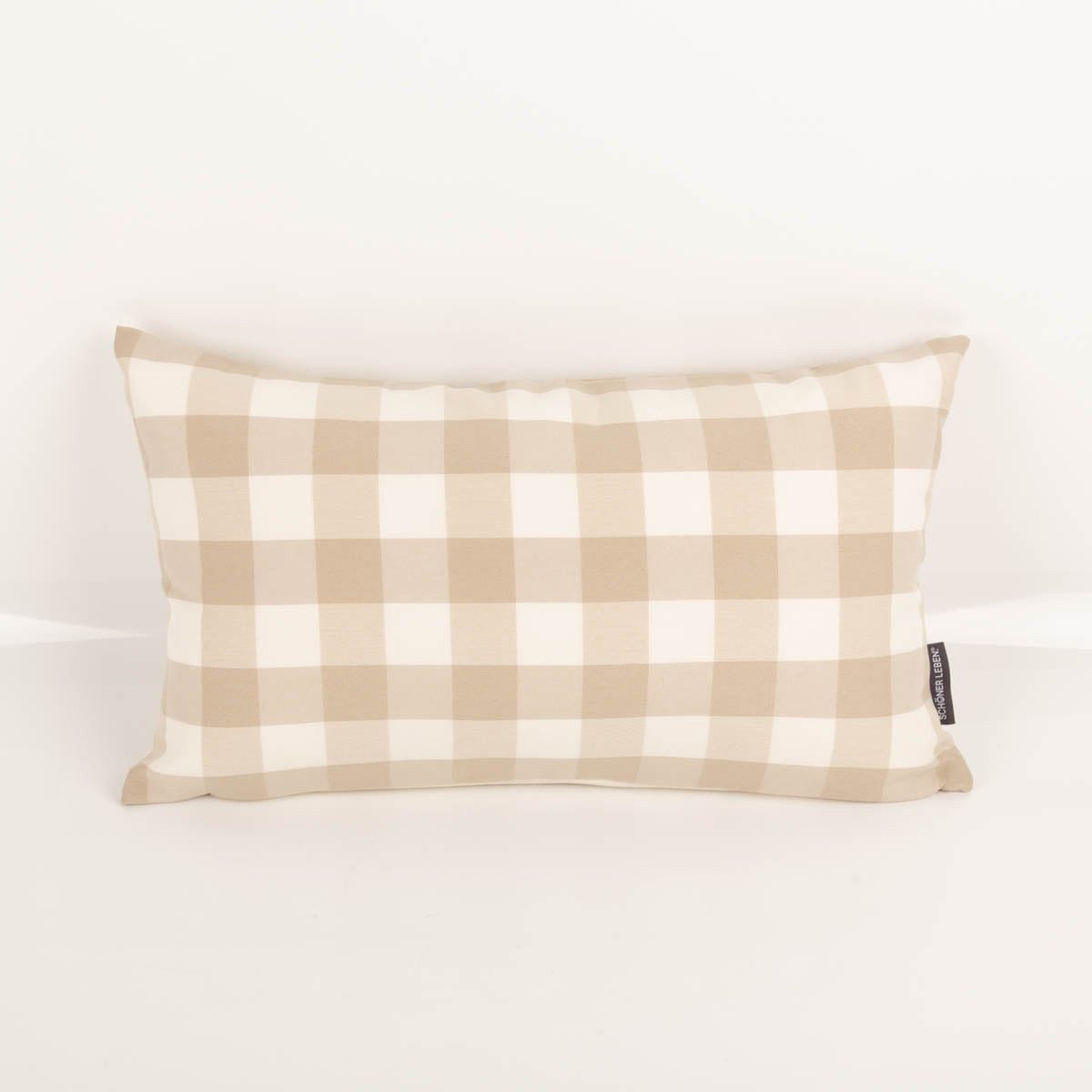 SCHÖNER LEBEN. Dekokissen Kissenhülle Karos beige weiß div. Größen, made in Germany,handmade,pflegeleicht