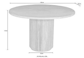 TOM TAILOR HOME Esstisch Ribbed Side Table High, mit Säulenfuß im extravaganten Ribbed-Look