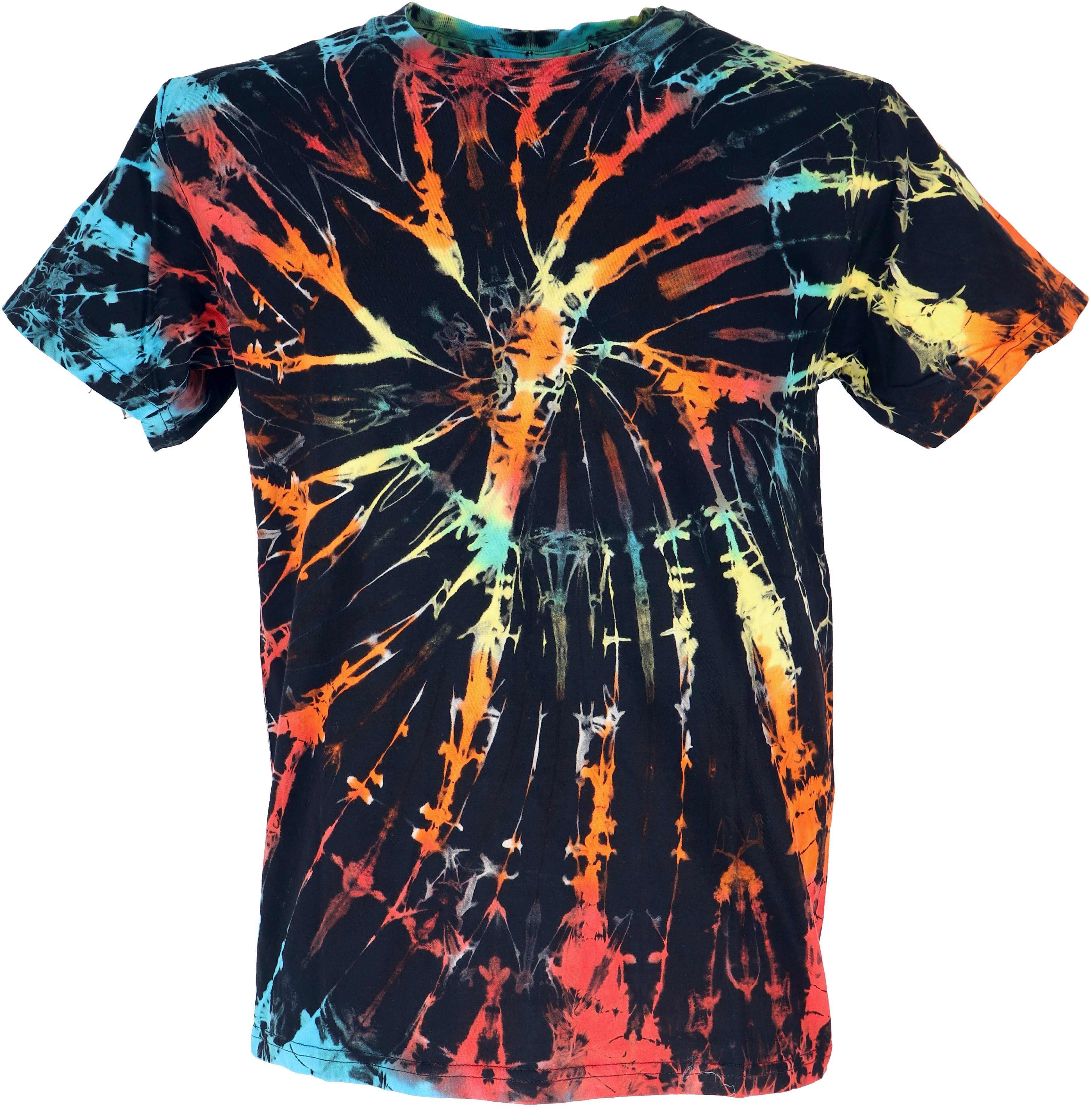 Guru-Shop T-Shirt Batik T-Shirt, Herren Kurzarm Tie Dye Shirt -.. alternative Bekleidung, Handarbeit, Hippie, Festival, Goa Style