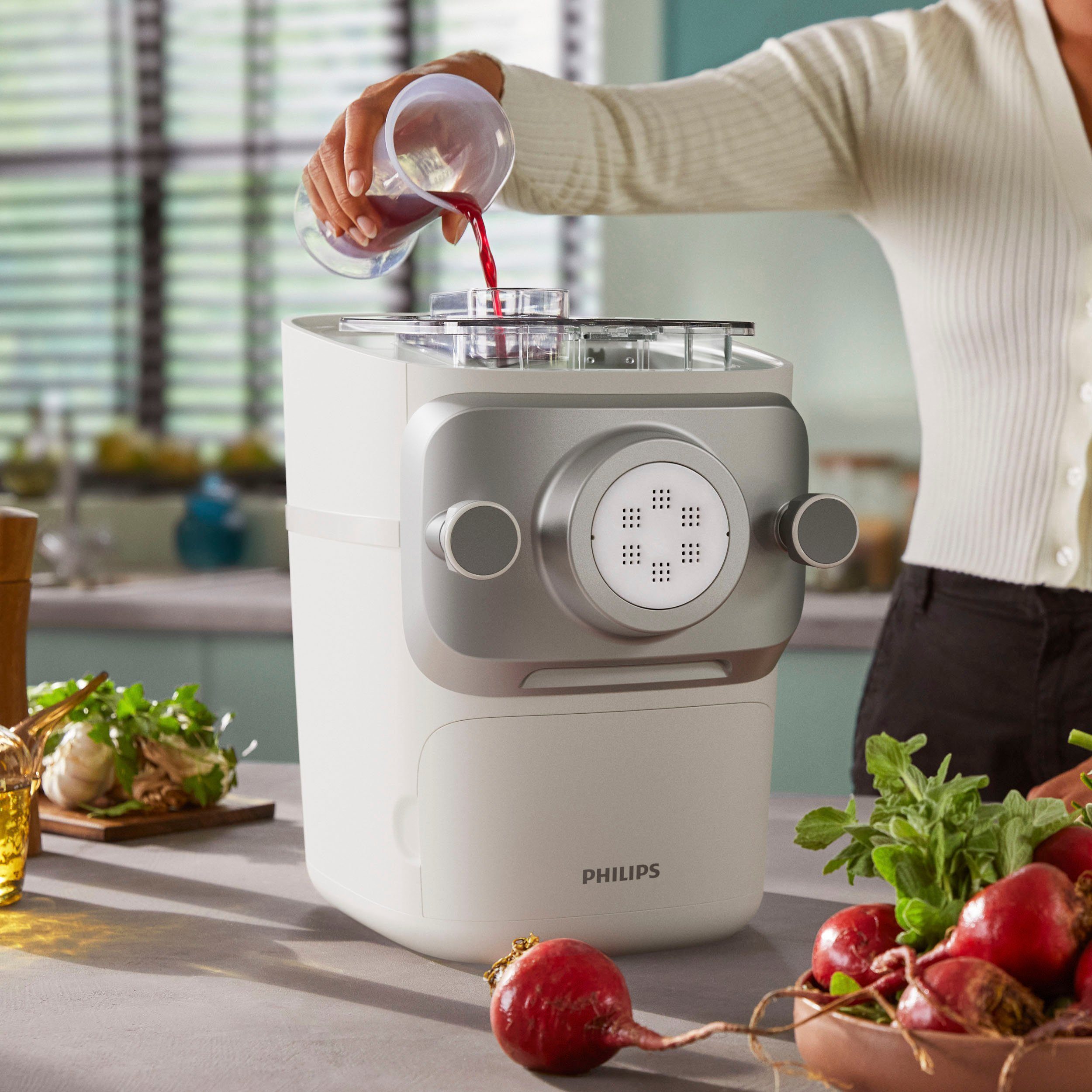 Philips Nudelmaschine Pastamaker HR2660/00 Avance Collection, 200 W, inkl. Form-, Knet- und Pressfunktion und 6 Formscheiben – Bild 5 von 5