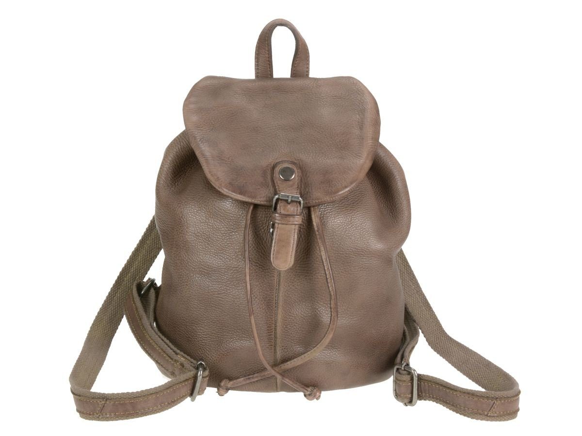 Greenburry Washed, Damenrucksack, Cityrucksack, weiches Leder mude Vintage knautschig Freizeitrucksack kleiner