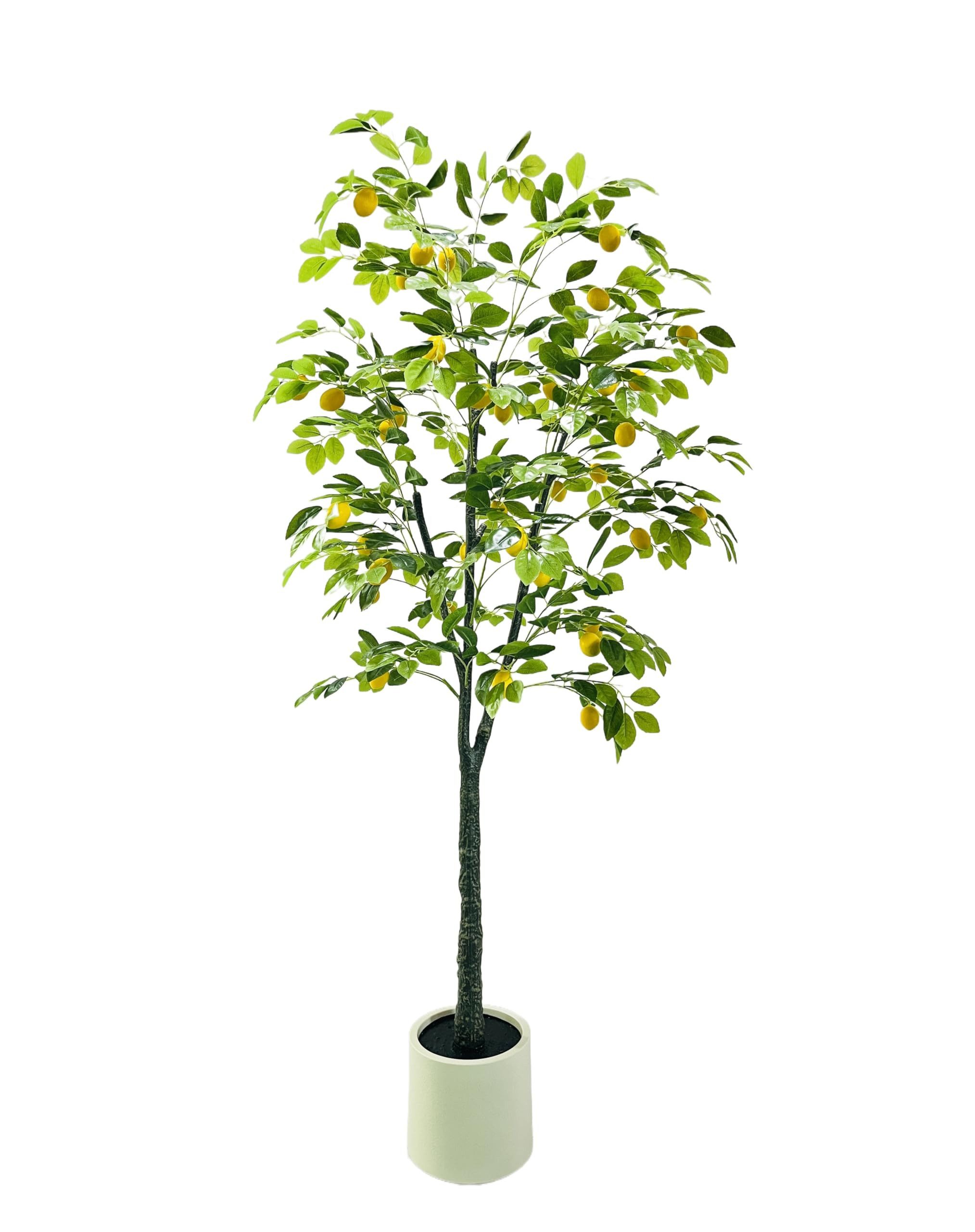 Kunstbaum 6 Fuß Künstliche Zitronenbäume Künstliche Pflanzen Drinnen Mit Topf, GarveeMore, Höhe 180 cm