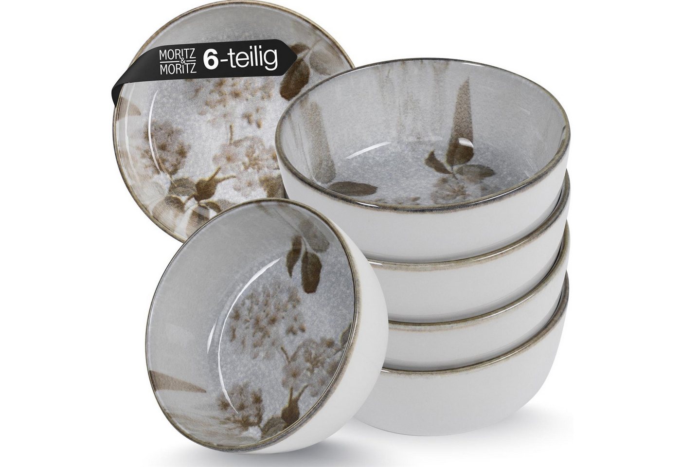 Moritz & Moritz Dessertschale BLOSSOM Müslischalen 6er Set, Porzellan, (Set, 6-tlg), Müslibowls für 6 Personen