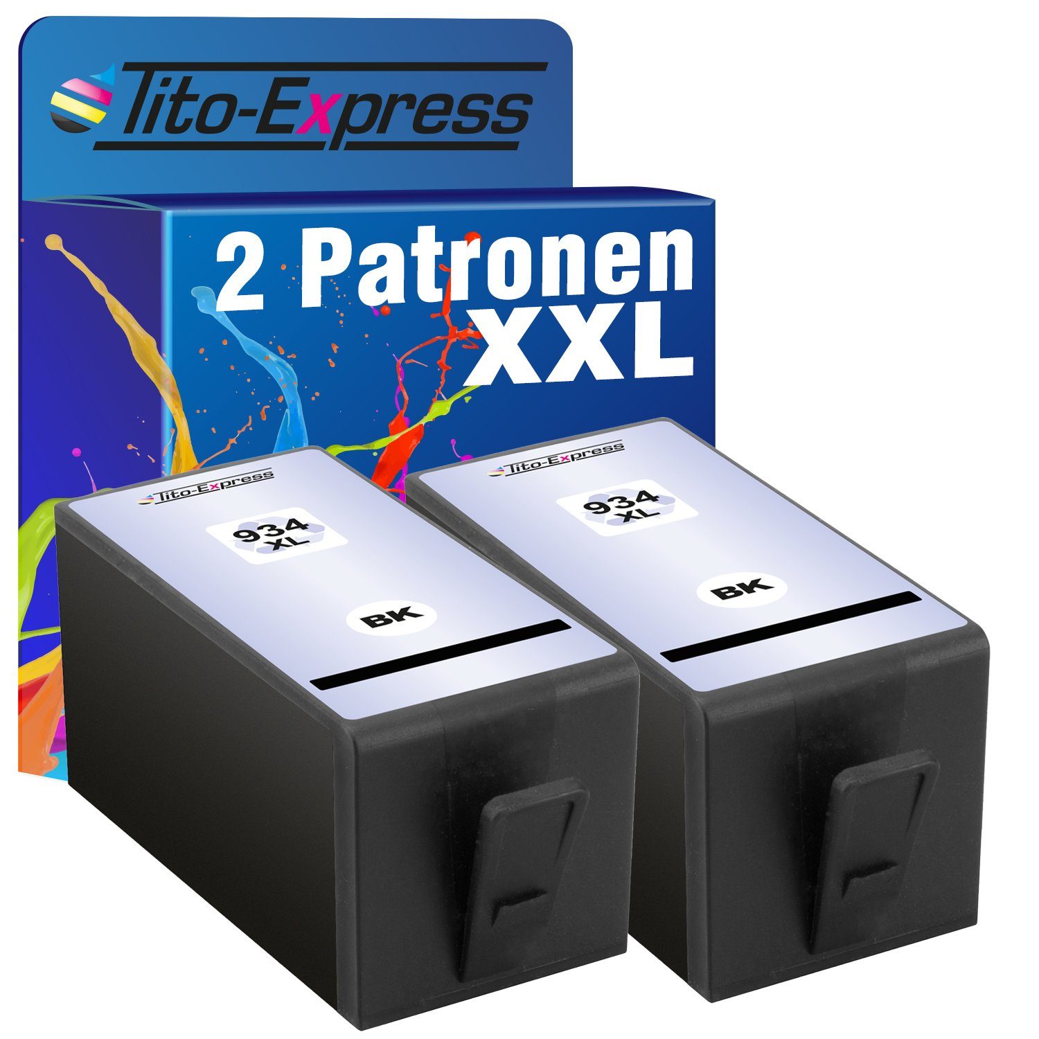 Tito-Express 2er Set ersetzt HP 934 XL 934XL Black Tintenpatrone (Doppelpack, für Envy 4520 4522 4524 Deskjet 3636 3630 Officejet 3830 3831 6820 Pro)