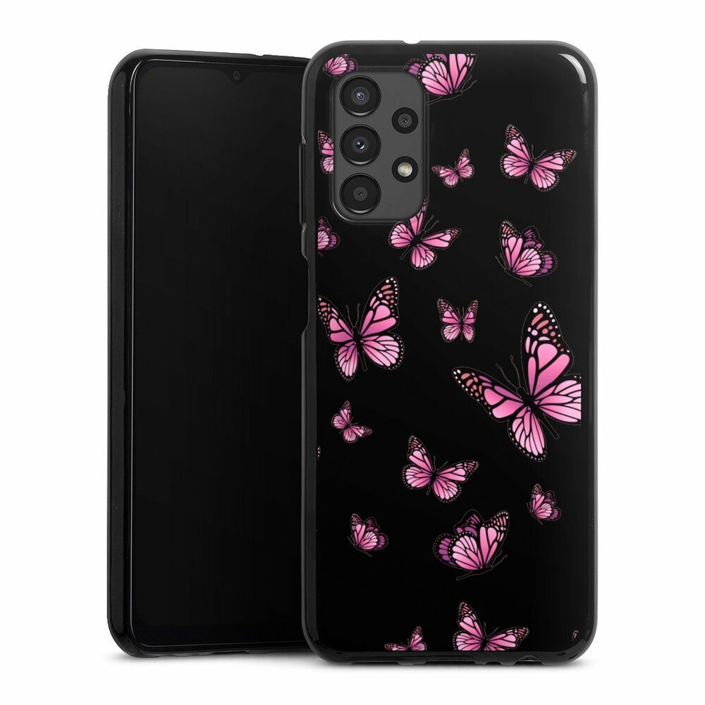 DeinDesign Handyhülle Schmetterling Muster Motiv ohne Hintergrund  Schmetterlinge Pink, Samsung Galaxy A13 4G Silikon Hülle Bumper Case Handy  Schutzhülle