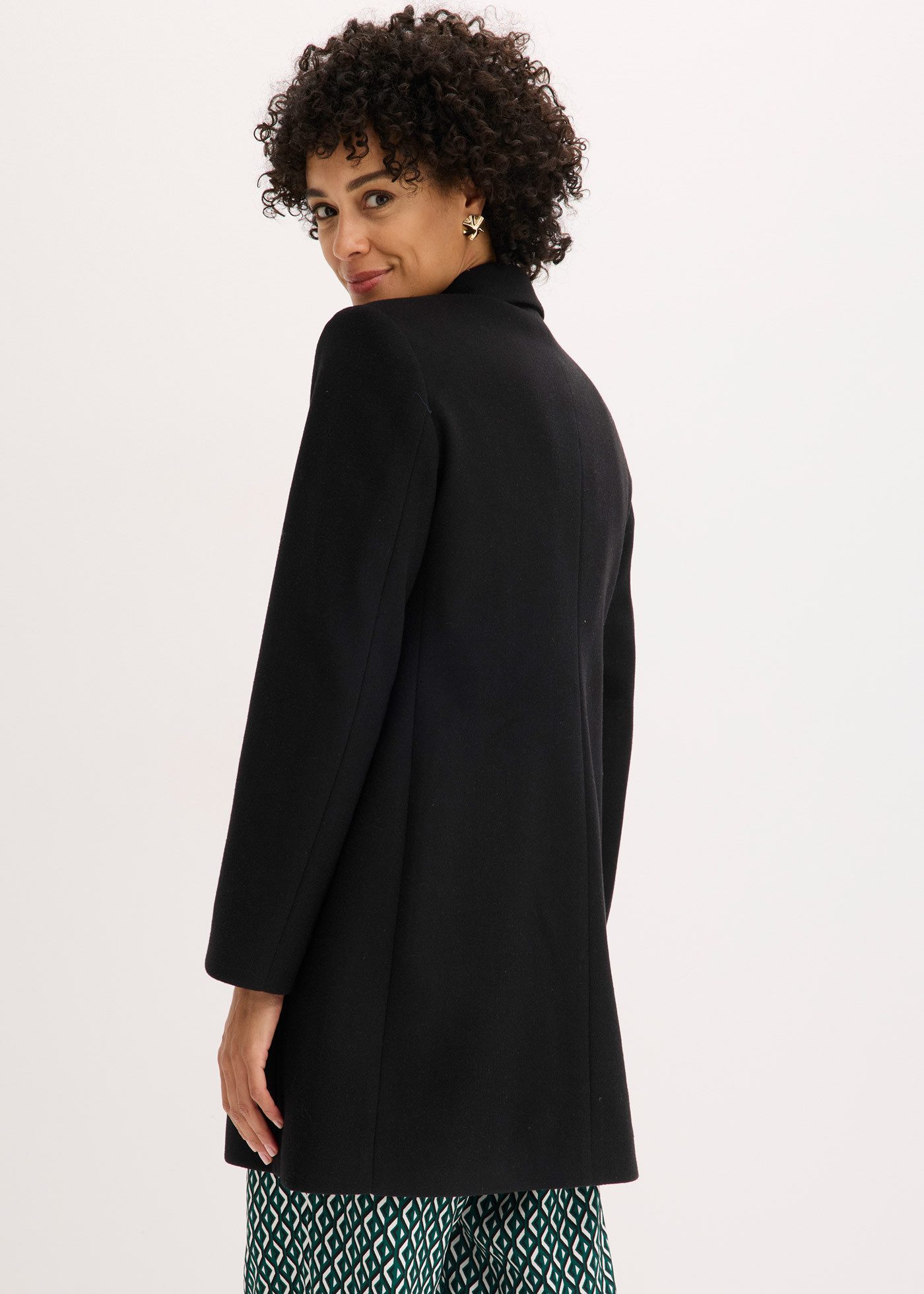 bonprix Kurzmantel Longblazer in Wolloptik, bequeme Passform, 1-Reiher