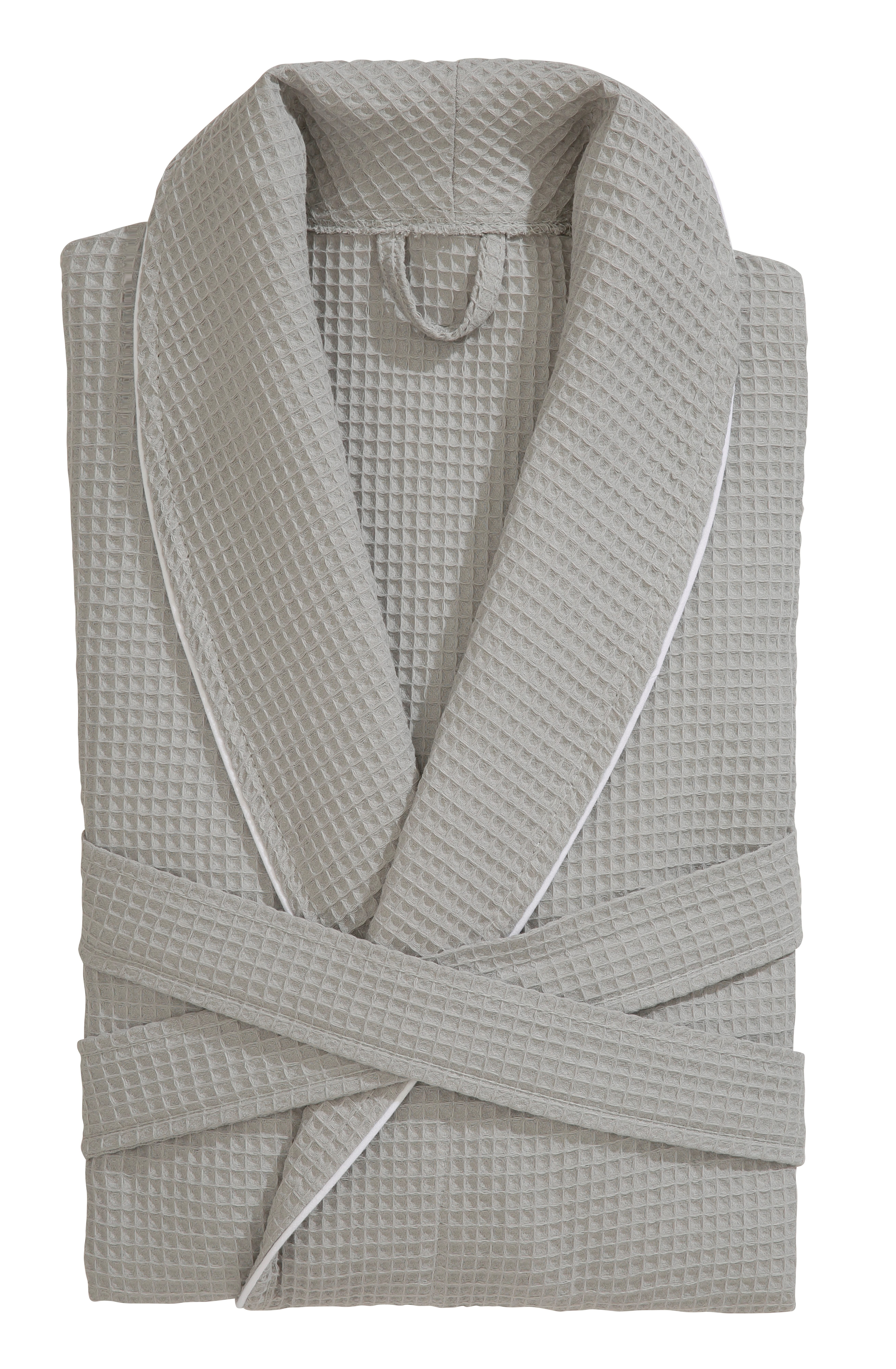 OTTO home Unisex-Bademantel Nora, Standard & Premium, leichte Qualität, ideal für Sauna & Spa, Waffelpiqué, Kimono-Kragen, Gürtel, Damen & Herren, Kimono-Kragen – Bild 4 von 5