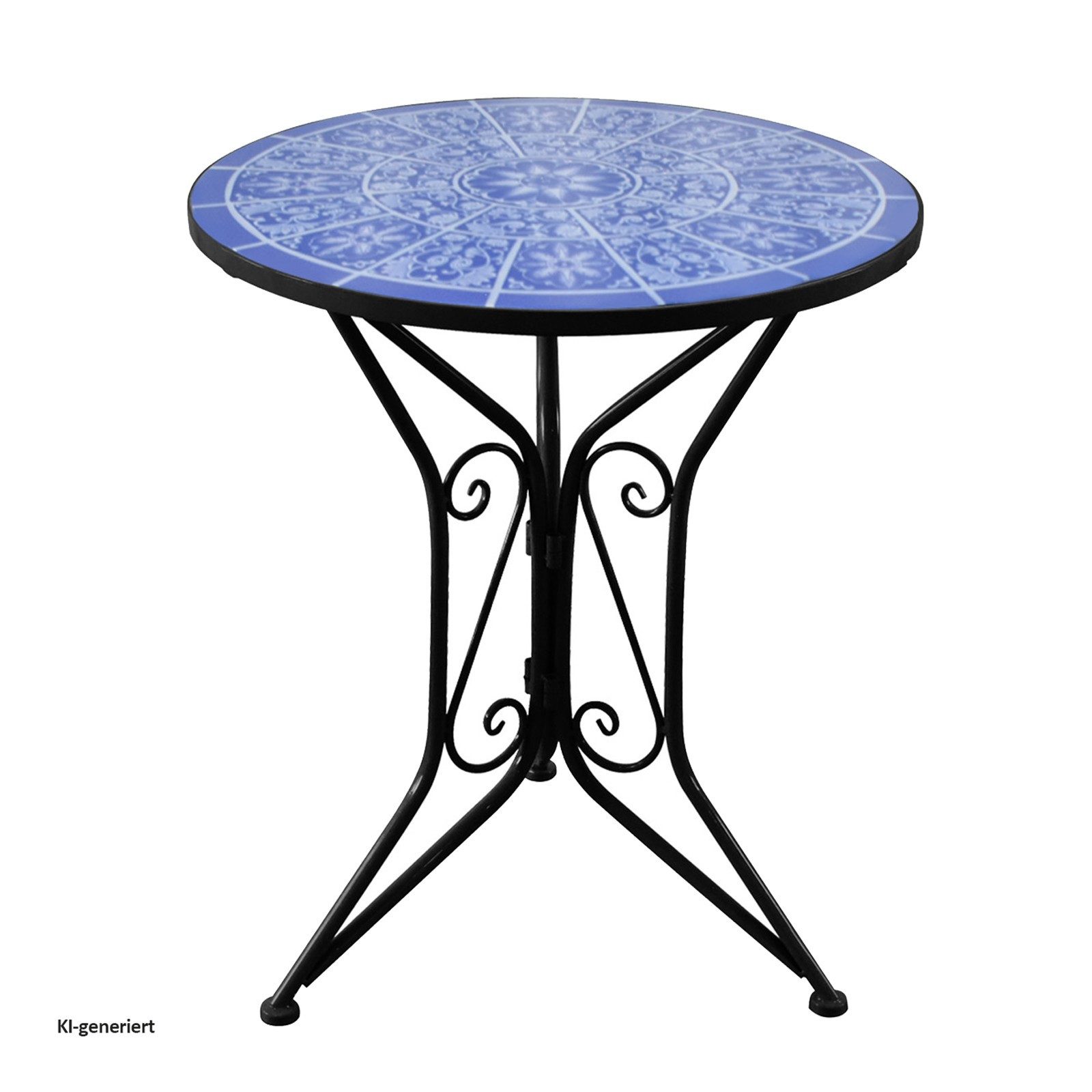 HTI-Living Gartentisch Metall Schwarz Mosaik (1 Stück, 1-St., 1 Gartentisch)