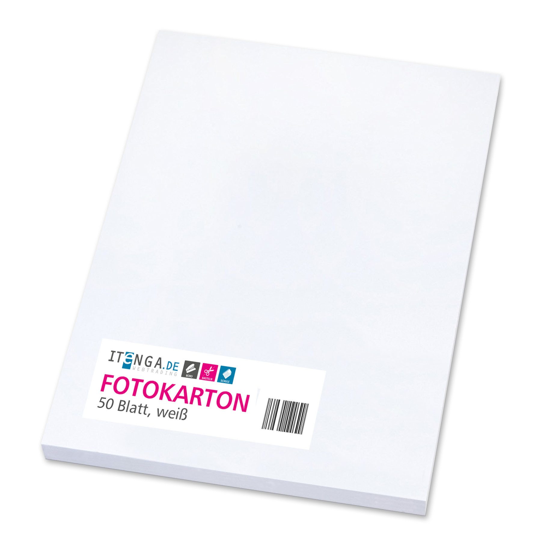 itenga Bastelkartonpapier itenga Fotokarton A4 HOCHWEISS 50 Blatt 300 g/qm