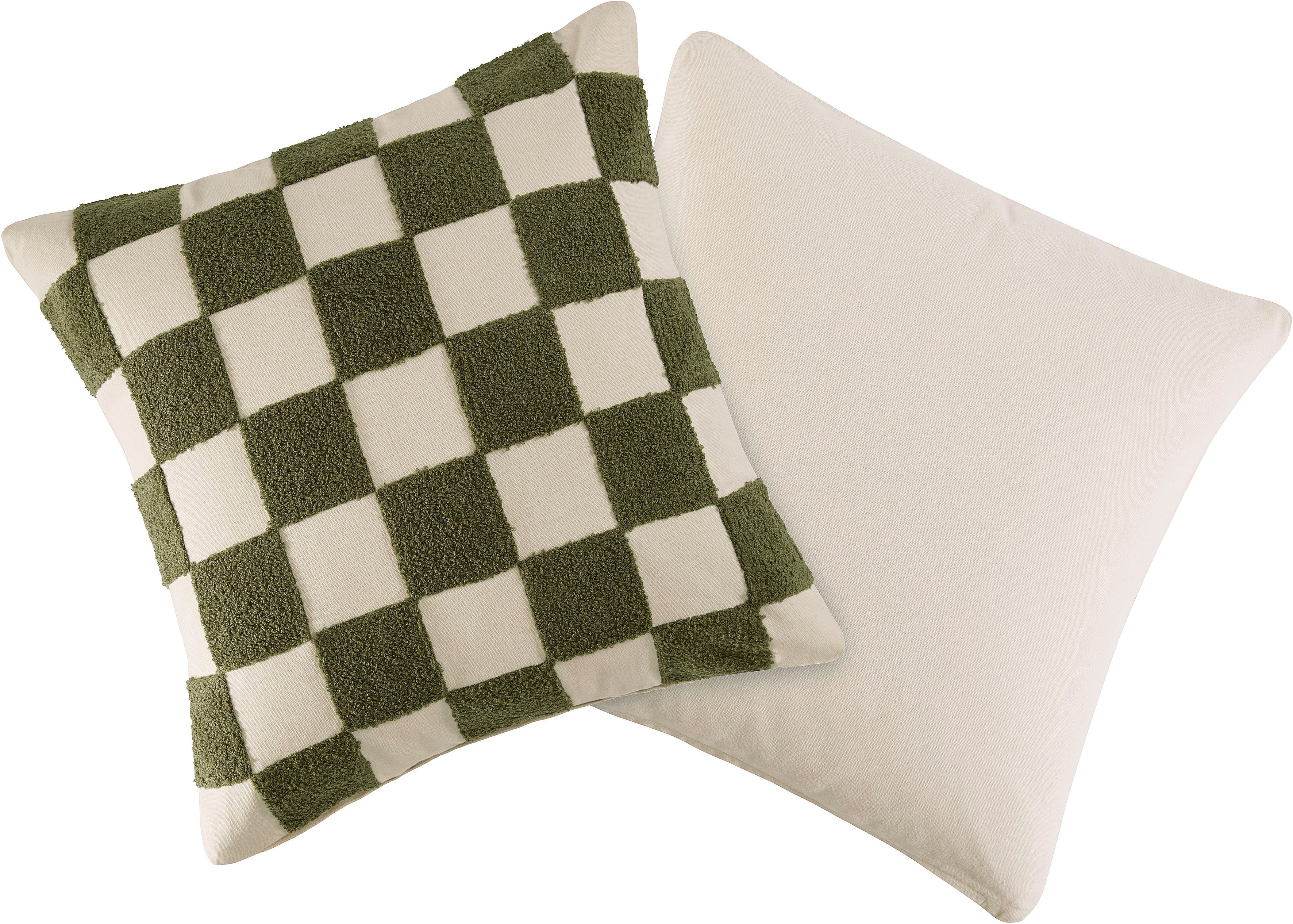 homsy by Ana Johnson Dekokissen Chessley, 3D-Optik aus Baumwolle, Zweiseitiges Design, 1er Pack, ohne Füllung