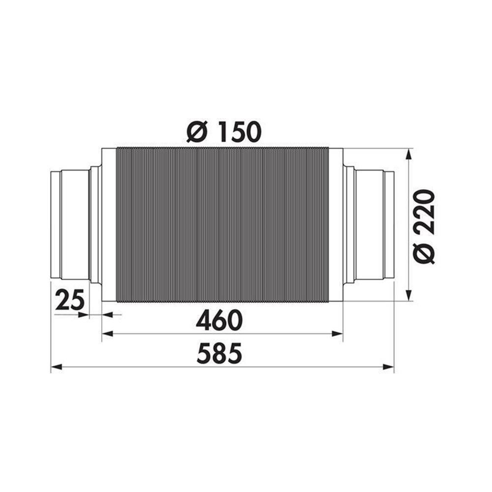 Naber Abluft-Set Naber COMPAIR System Ø 150/Stahl Schalldämpfer 150 Aluminium