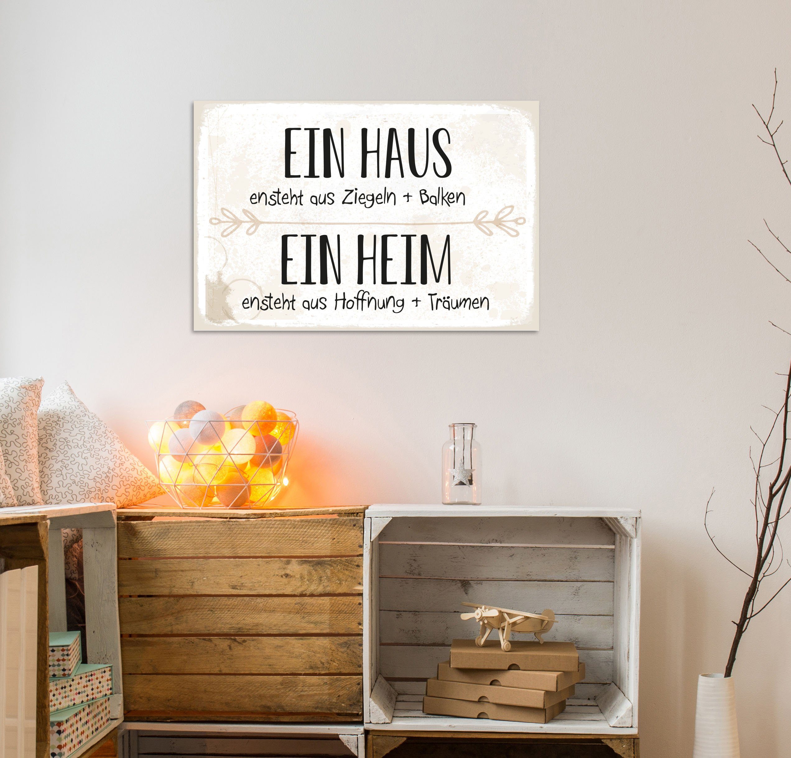 queence Metallbild Heim, Motivationsbilder, Schriftzug, Sprüche, günstig online kaufen