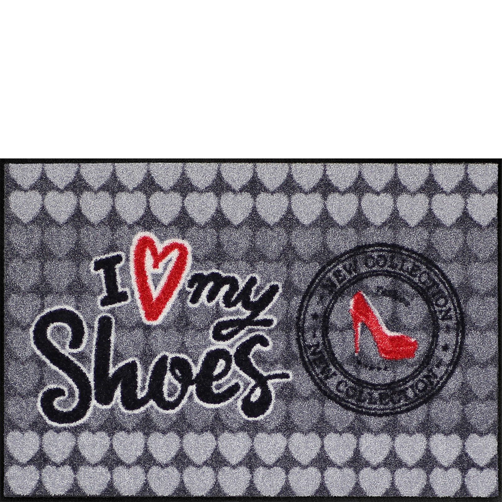 Salonloewe Fußmatte Salonloewe I LOVE MY SHOES Fußmatte Wohnmatte 50 x 75 cm, Rechteckig, Höhe: 7 mm, In- und Outdoor, waschbar bei 40° Grad und trocknergeeignet