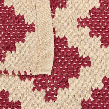 Teppich Teppich Baumwolle 80 x 200 cm, relaxdays, Höhe: 6 mm, Rot