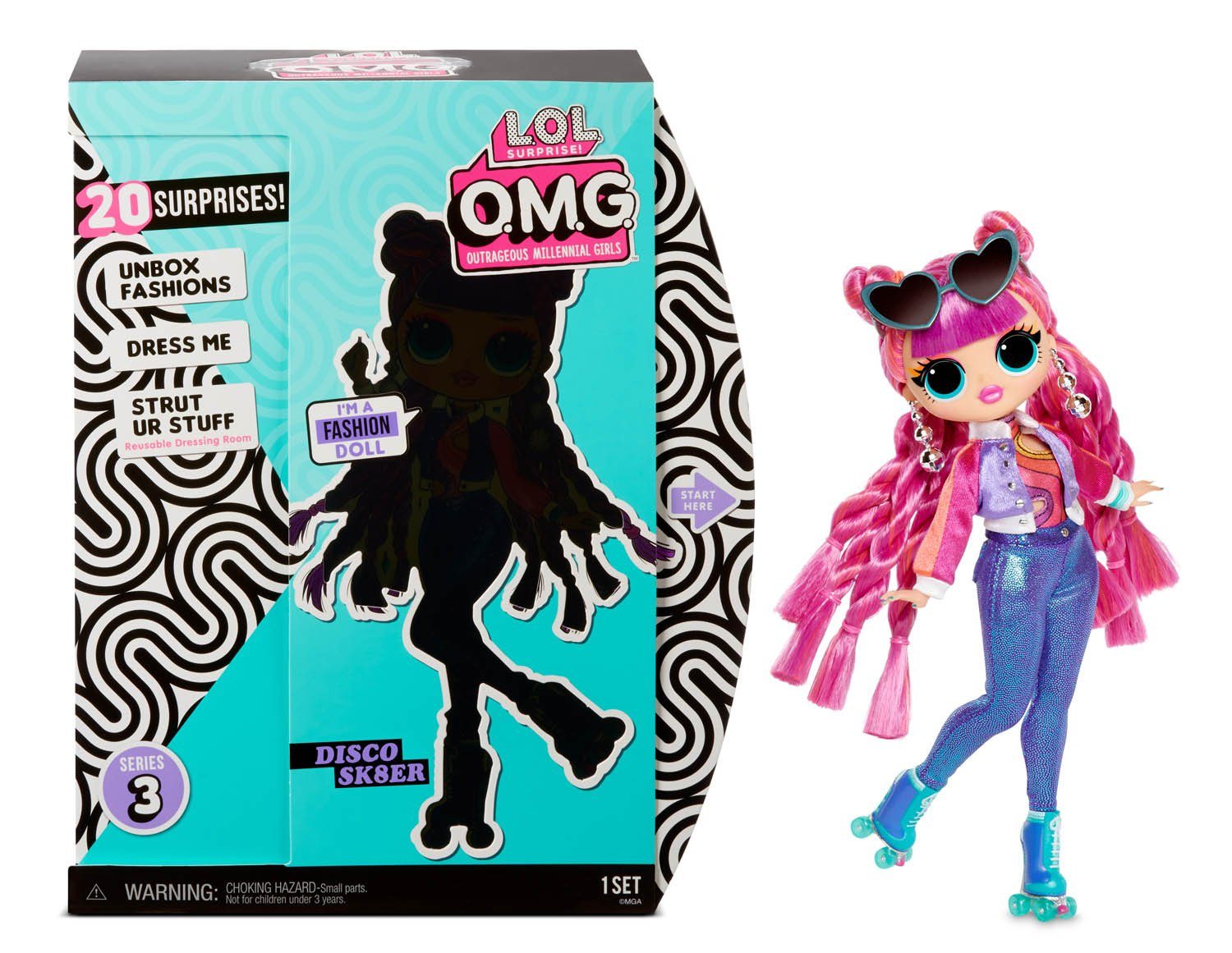 MGA ENTERTAINMENT Anziehpuppe MGA Entertainment - L.O.L. Surprise OMG Doll Series 3- Disco Sk8er