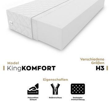 Kaltschaummatratze KingKOMFORT 160x200x10cm aus hochwertigem Kaltschaum, KingMatratzen, 10 cm hoch, Rollmatratze mit waschbarem Bezug