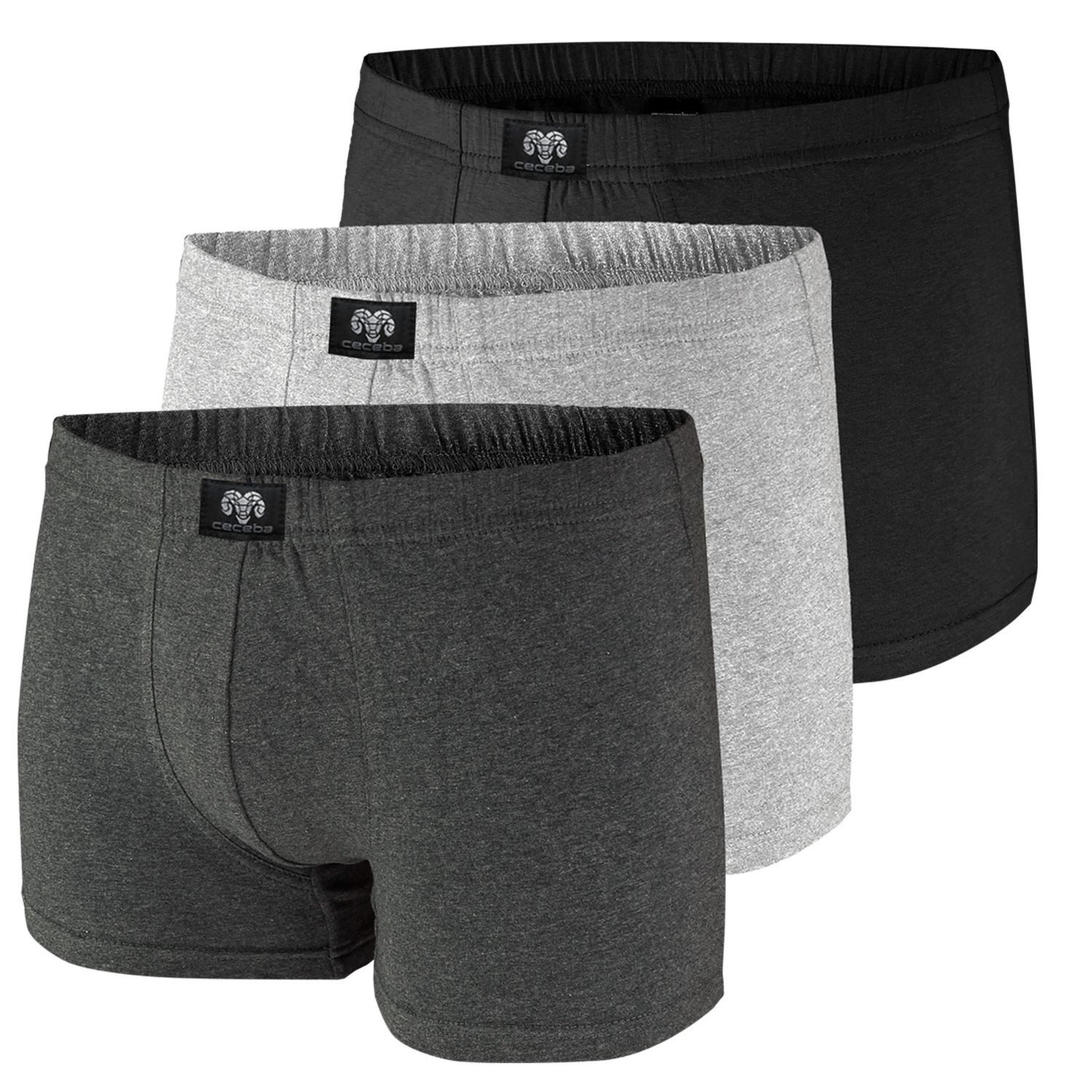 CECEBA Boxershorts (3-St) ohne Eingriff, aufgedoppelter Frontbereich günstig online kaufen