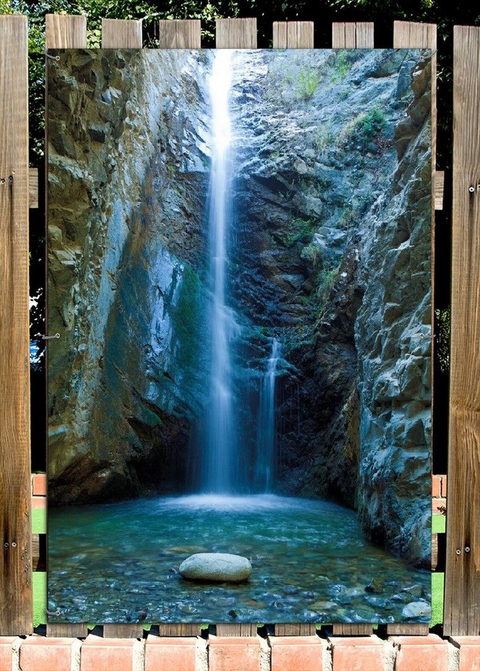 Thumbnail - Wallario Sichtschutzzaunmatten Wasserfall bei Sonneneinfall