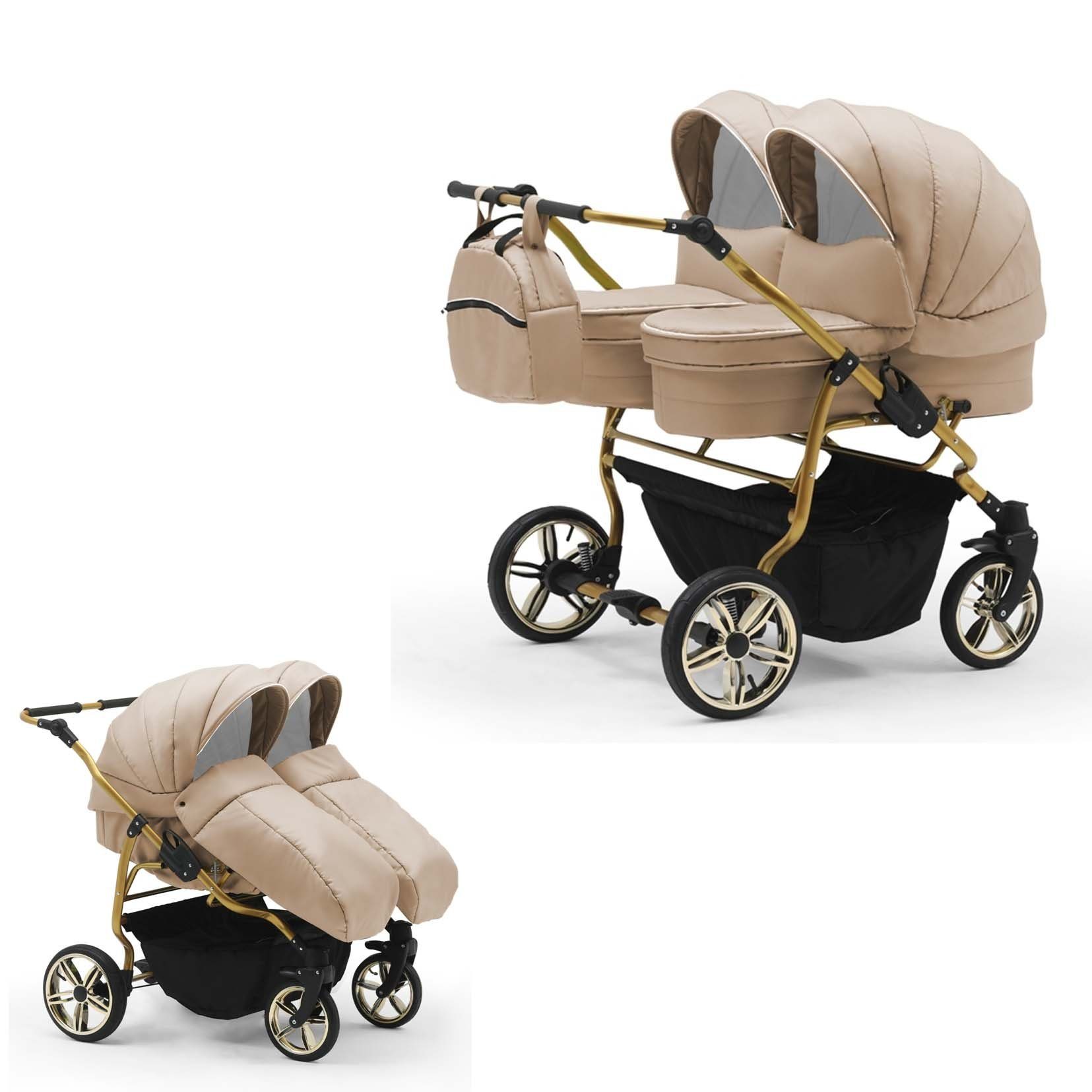 Farben Duet 1 babies-on-wheels 33 2 10 - Beige Teile Lux in - Zwillingskinderwagen Zwillingswagen in