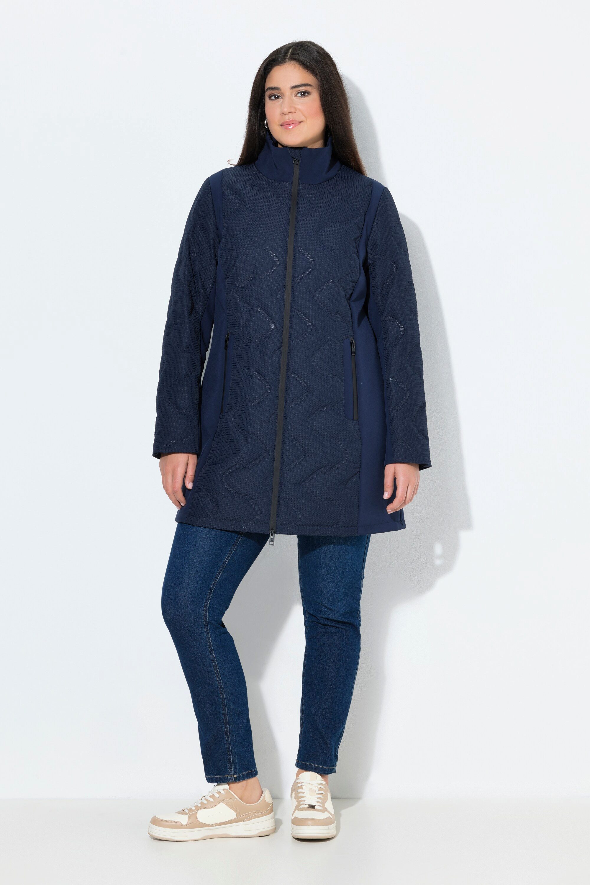 Ulla Popken Steppjacke HYPRAR Laserstepp-Jacke Softshell-Einsätze Kapuze günstig online kaufen