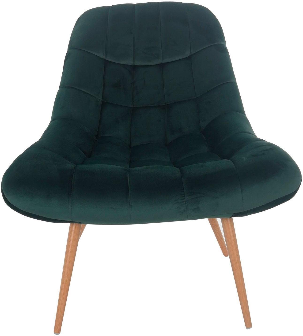 SalesFever Relaxsessel Toulon - Komfortabler Loungesessel, mit XXL-Steppung, mit schwarzen oder naturfarbenen Beinen