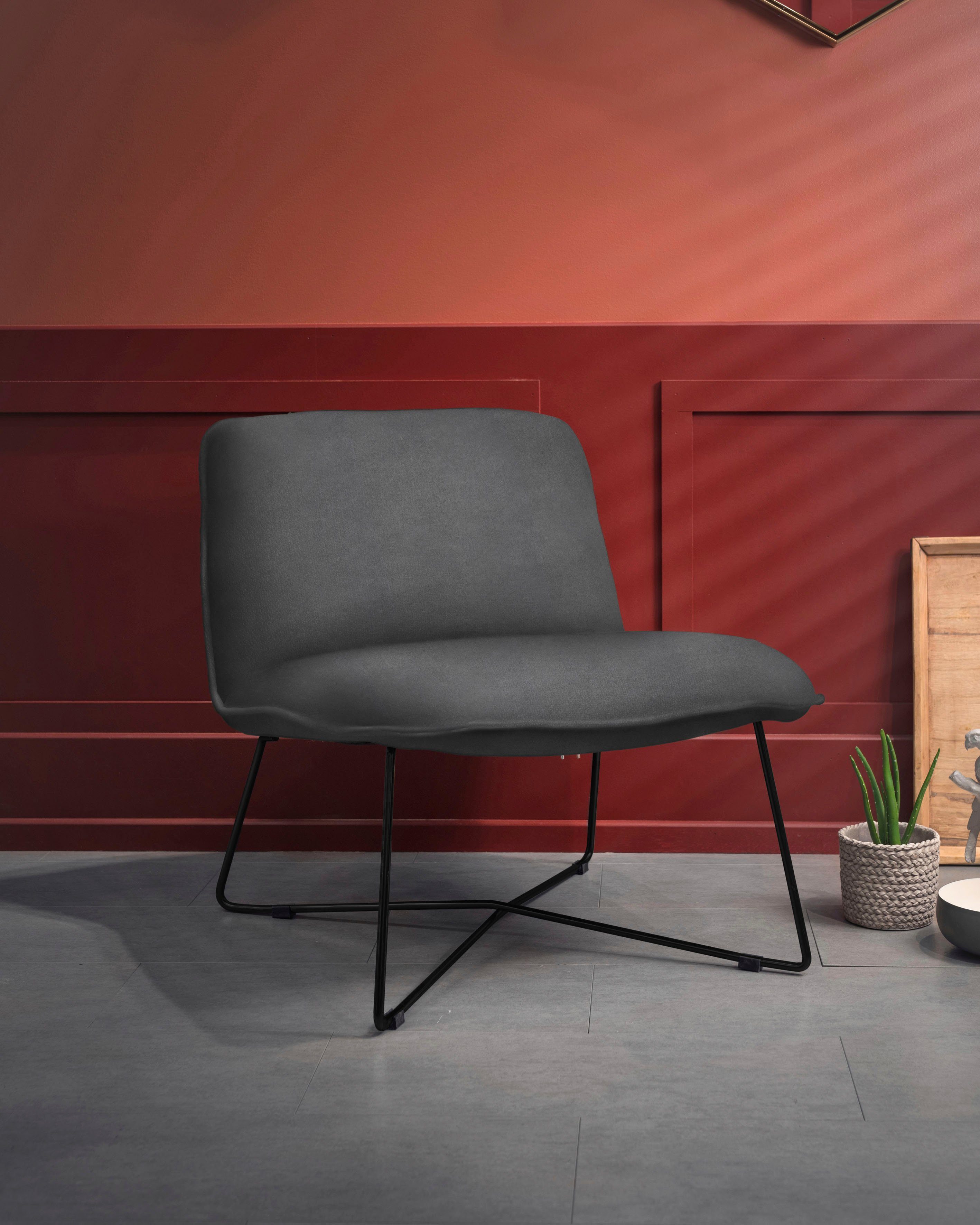 furninova Loungesessel Fly, gemütlicher Loungesessel im skandinavischen Design grey | Loungesessel