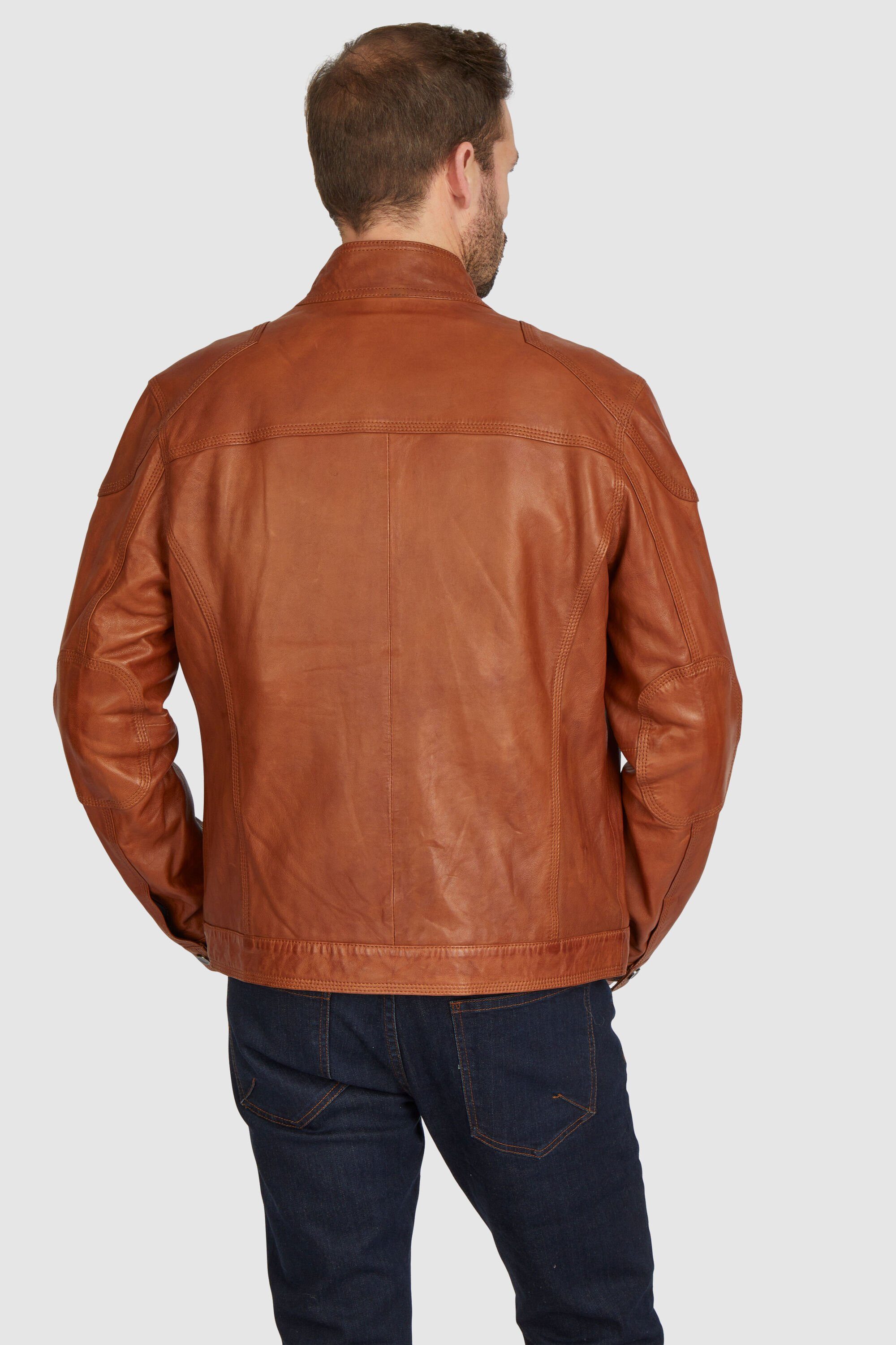 bugatti Lederjacke BUFILIPPO (1-St) mit Reißverschlusstaschen