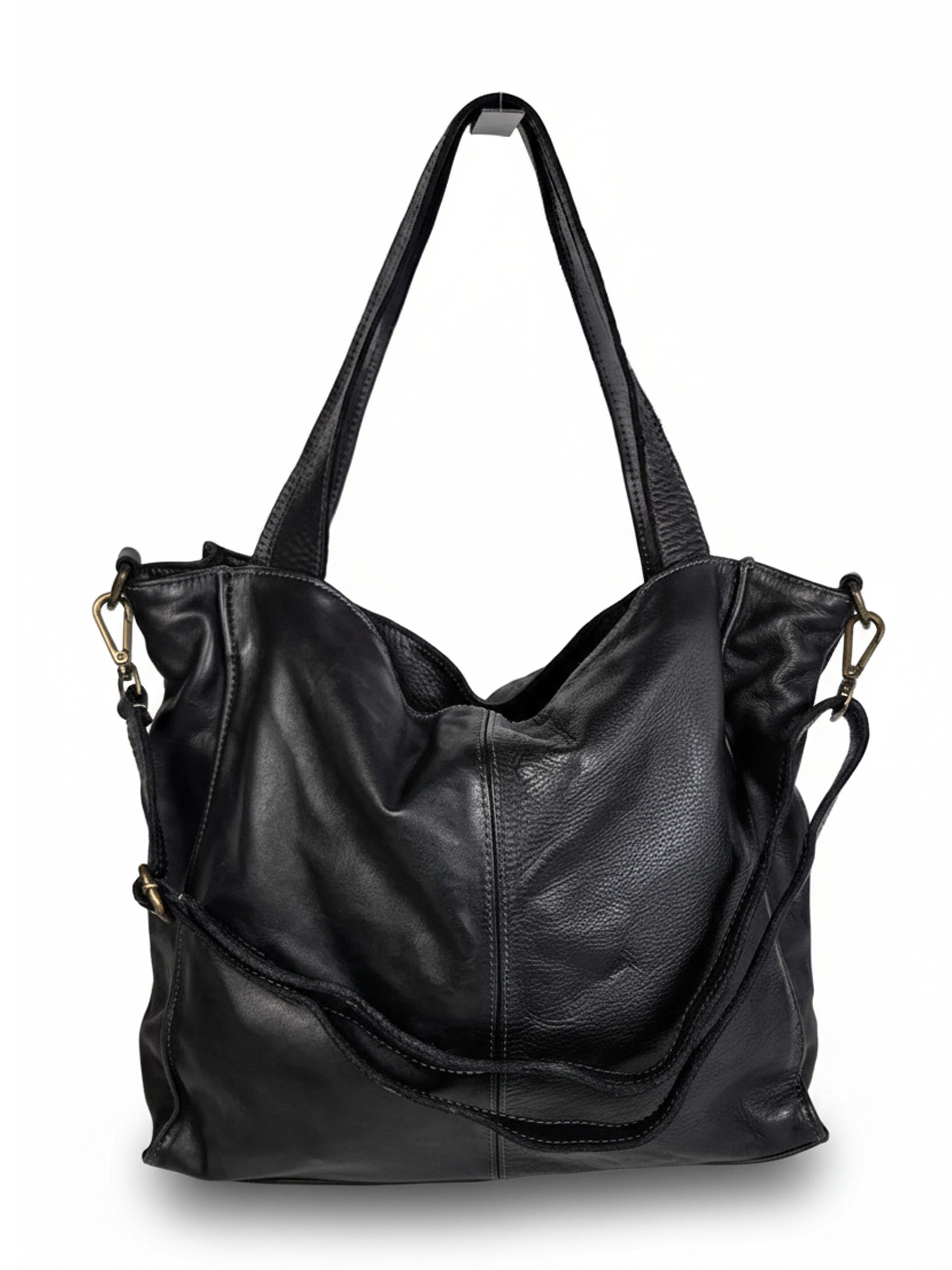 sanumi Tragetasche weicher italienischer Leder-Shopper