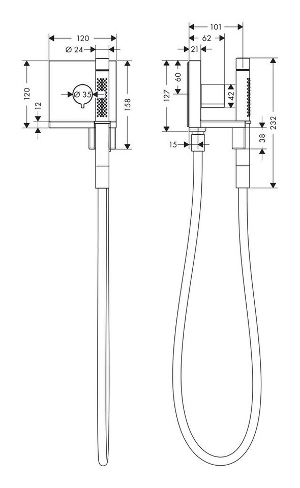 Thumbnail - hansgrohe Handbrause Axor ShowerSolutions, Handbrausemodul Unterputz - Chrom