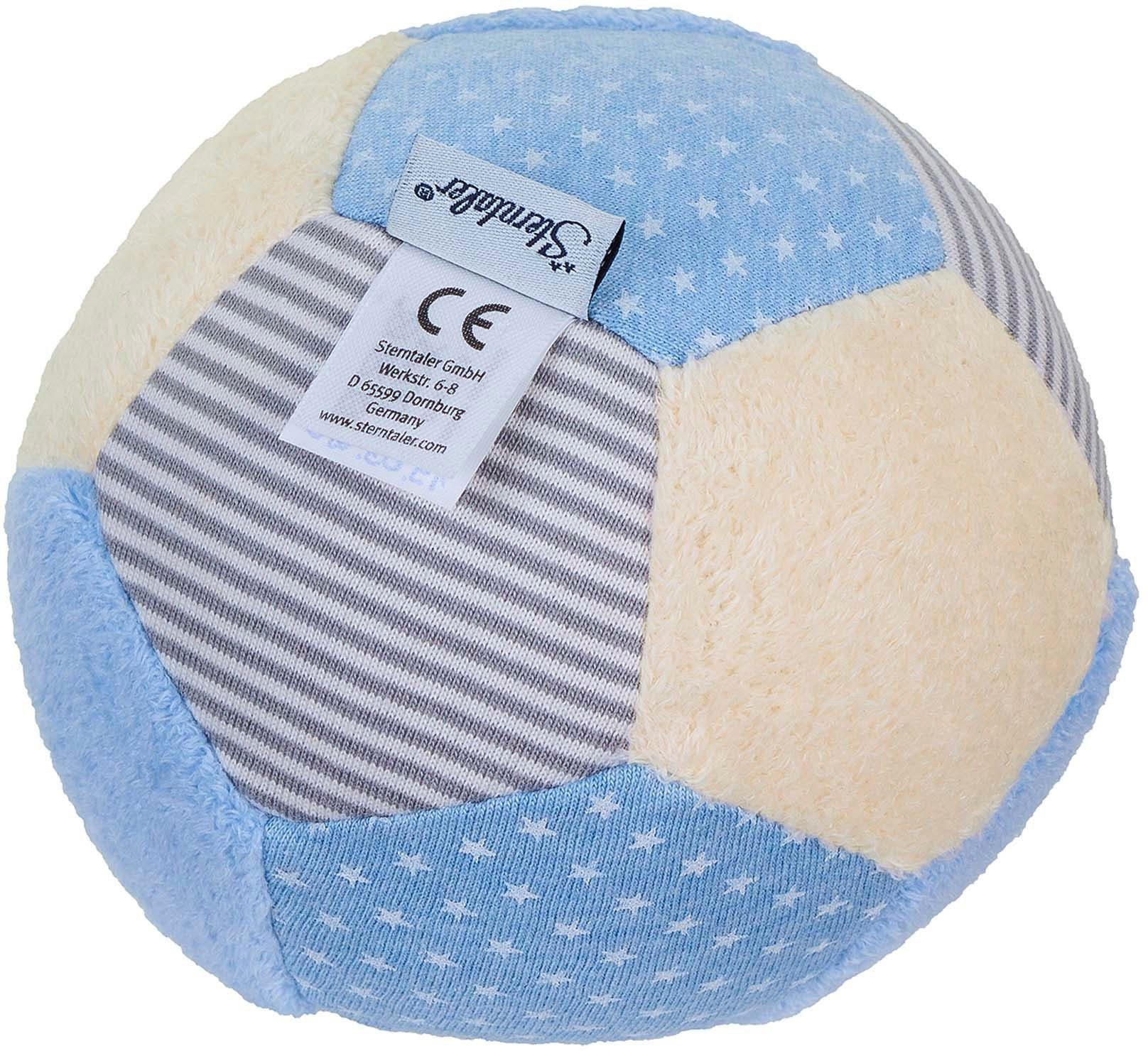 Spielball Sterntaler® beige blau/ Babys, Stoff, für Softball blau/beige, Stoff,