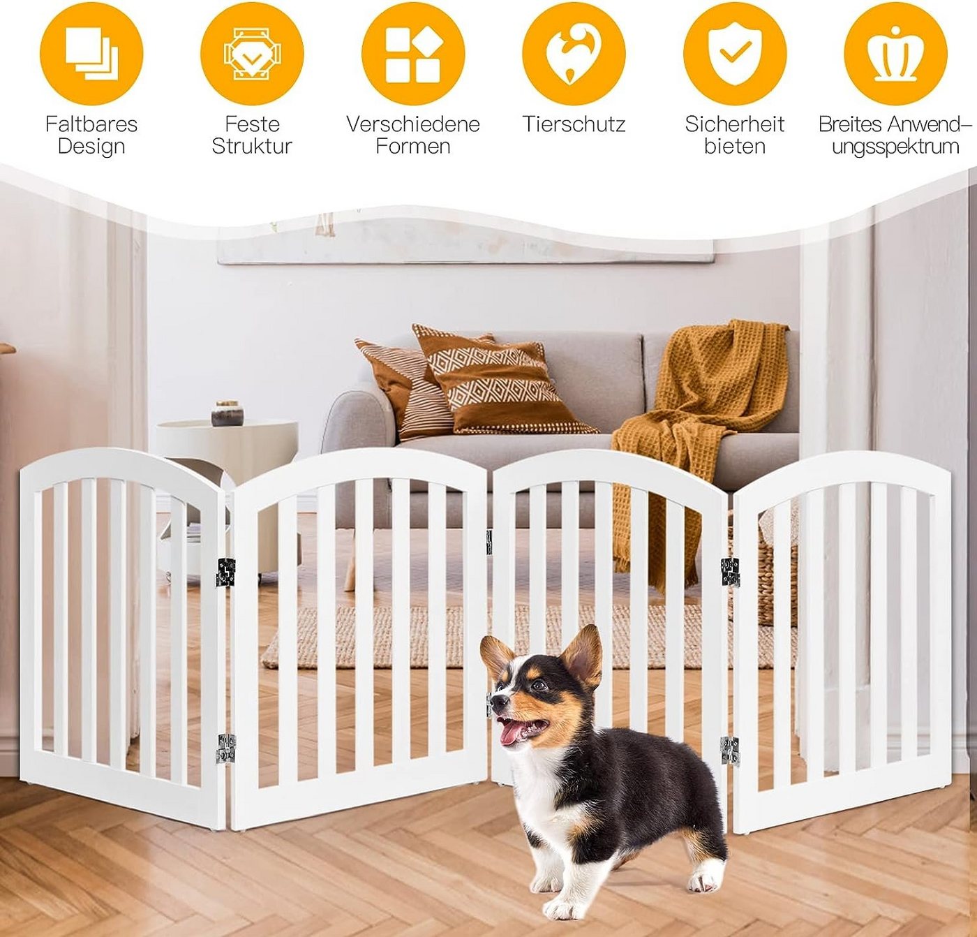 Thumbnail - KOMFOTTEU Tierabsperrgitter Schutzgitter, für Welpe Kleine Haustiere