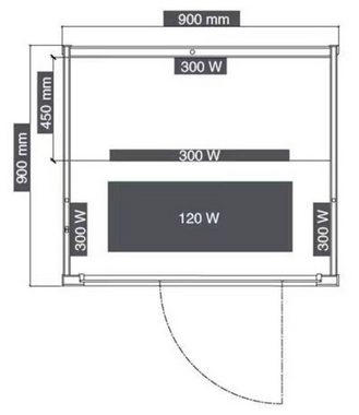 Sanotechnik Infrarotkabine MALMÖ 1, BxTxH: 90 x 190 x 90 cm, für 1 Person