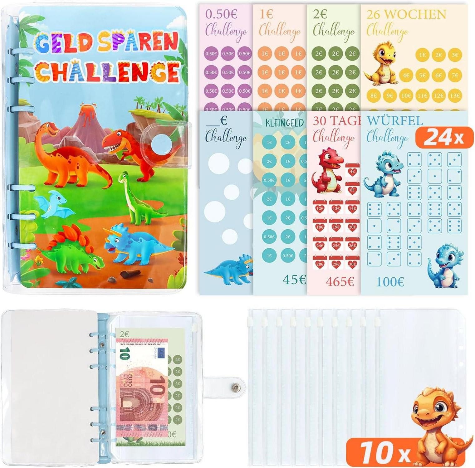 Notizheft Budget Planner Deutsch Kinder Spar Challenge Set A6 Binder Zubehör 26