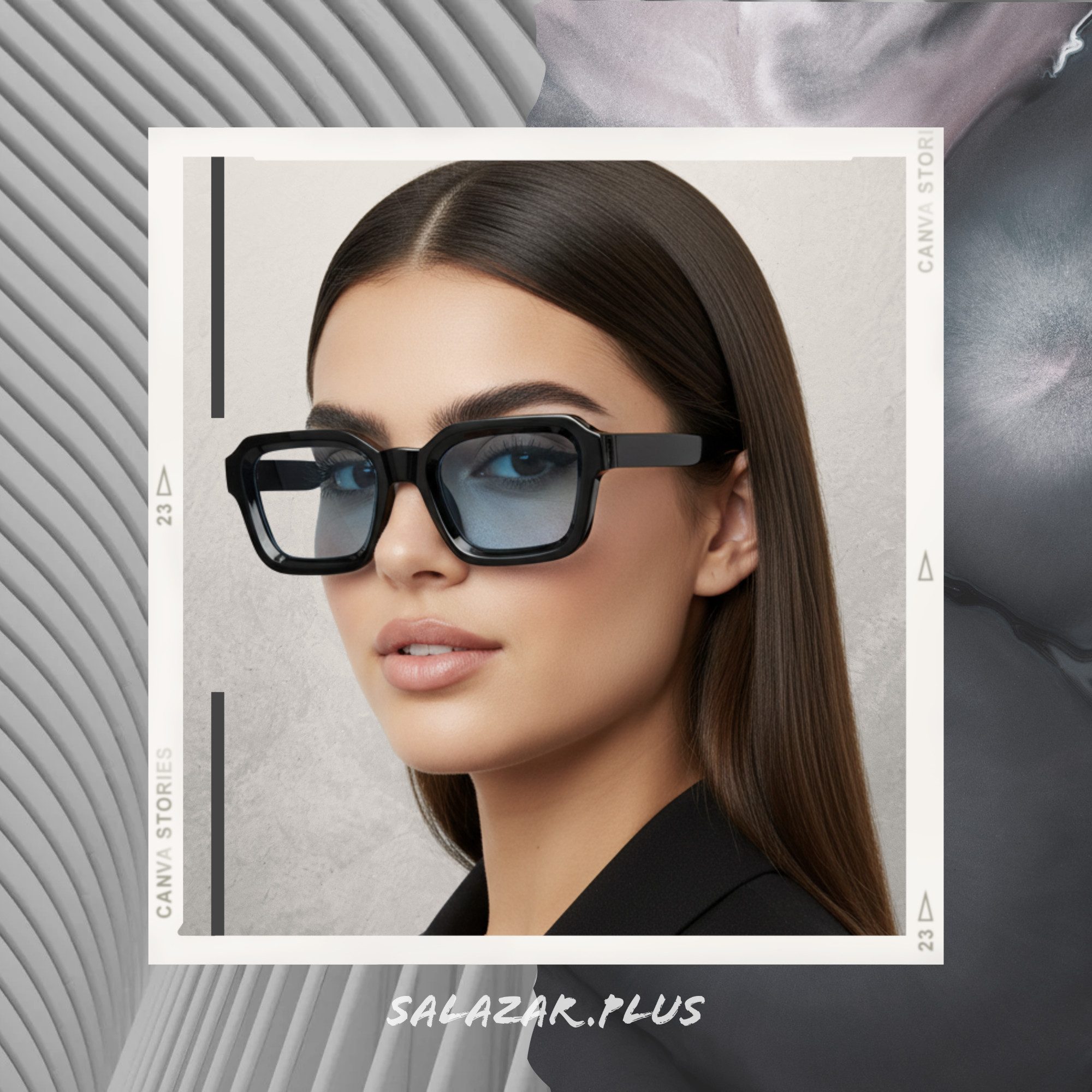 salazar.plus Sonnenbrille Dick Rechteckig Premium Unisex Klotzig Damen Herren Brille – Bild 3 von 5