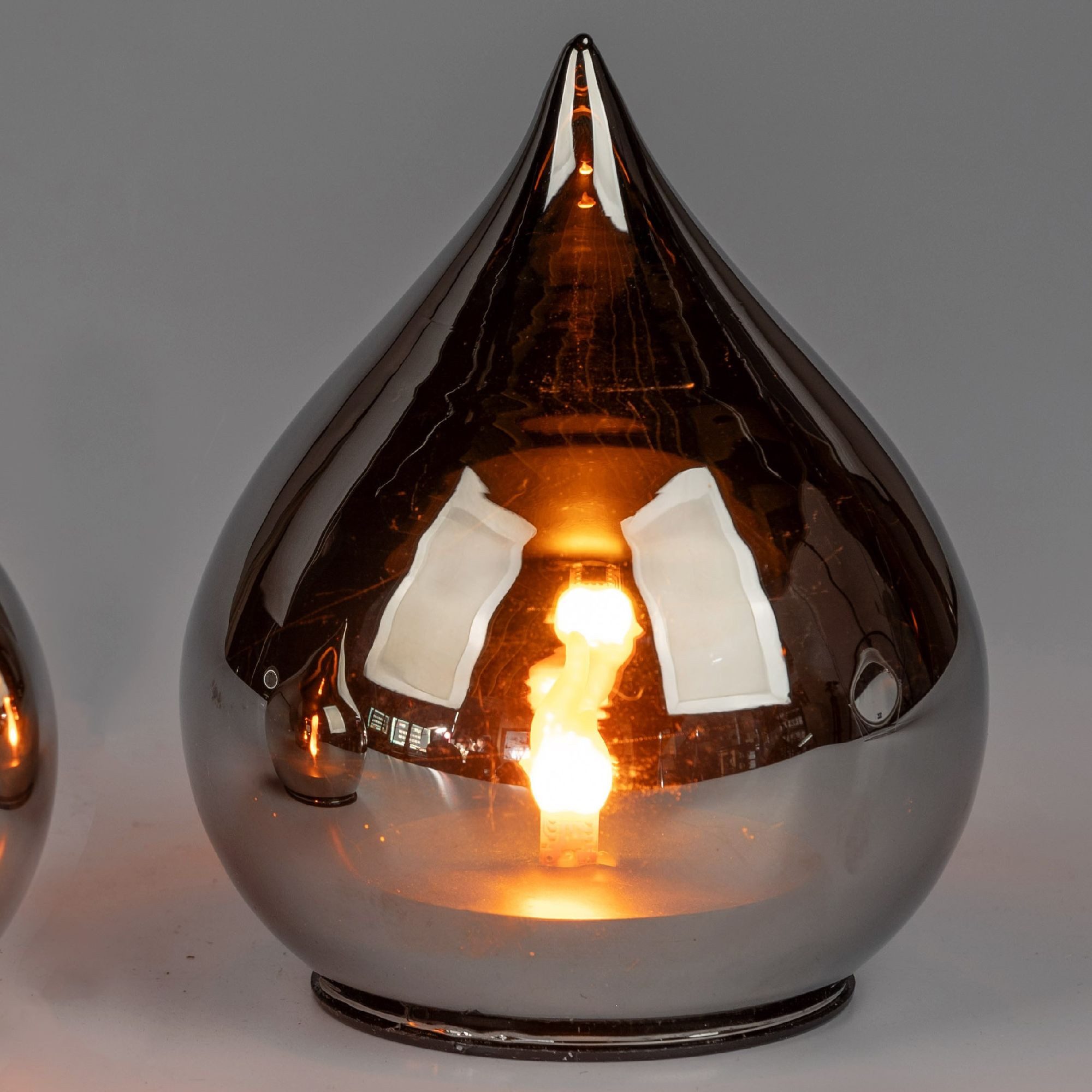 formano Nachttischlampe Flamme, Mit Timerfunktion, Grau, günstig online kaufen