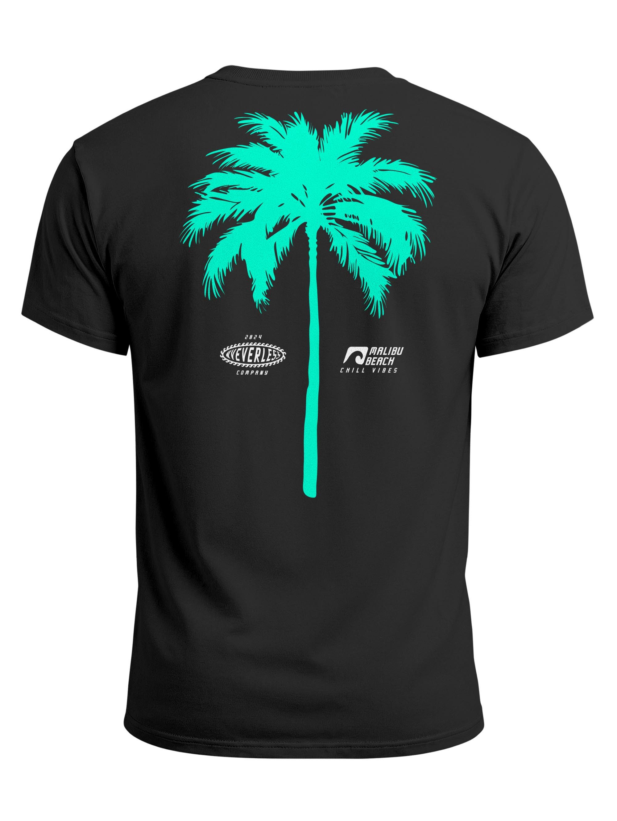 Neverless Print-Shirt Herren T-Shirt mit Palmen-Print Baumwollstoff und Grafik Aufdruck mit Print