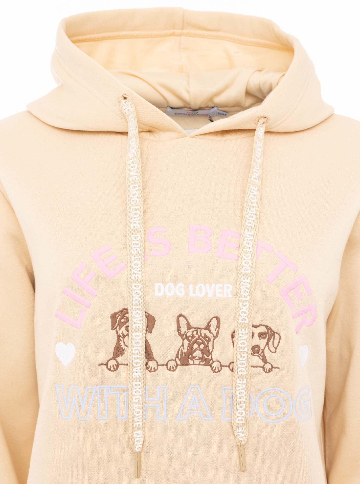 Zwillingsherz Hoodie "Dog Life" Mini-Me,mit gestickten Hunden und Slogan günstig online kaufen
