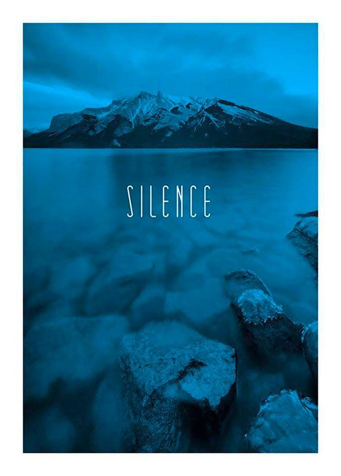 Komar Poster Word Lake Silence Blue, Natur (1 St), Kinderzimmer,  Schlafzimmer, Wohnzimmer | Poster