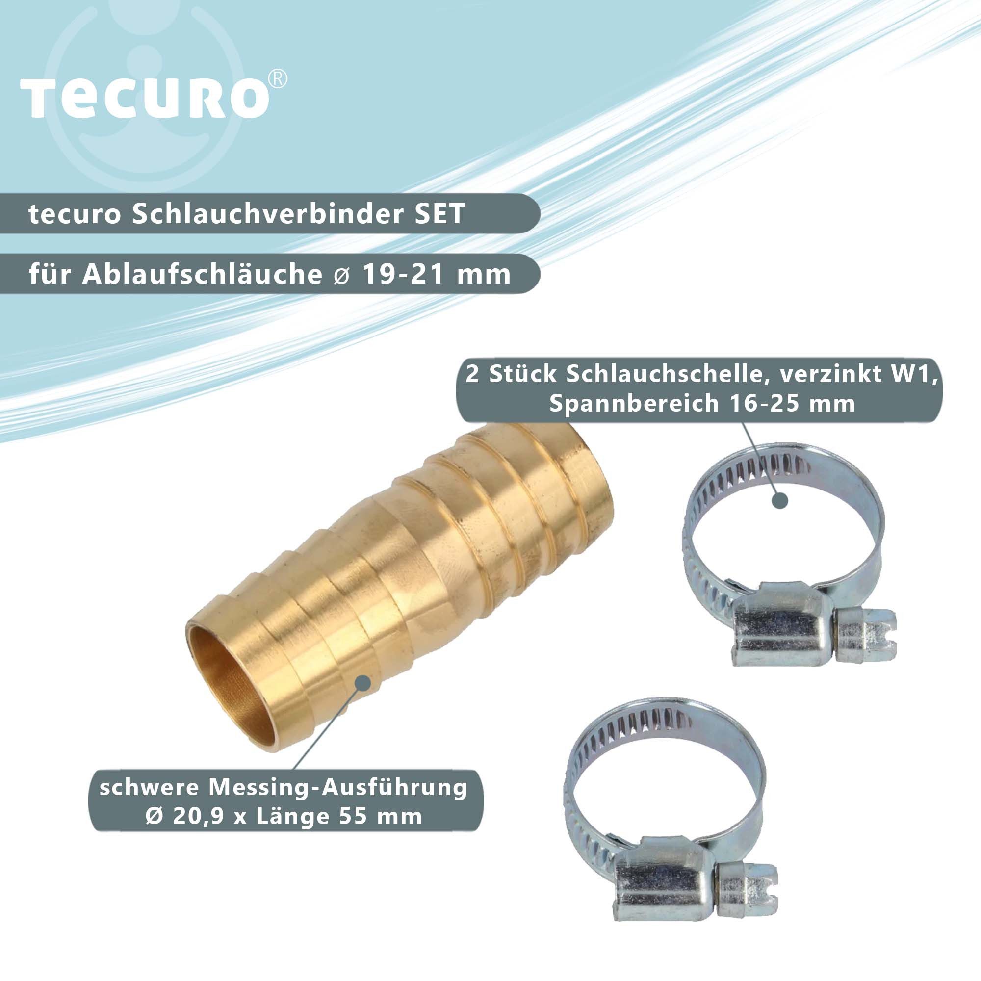 tecuro Schlauch Verbindungssatz für Wasch-, Spülmaschinenablaufschläuche Ø günstig online kaufen