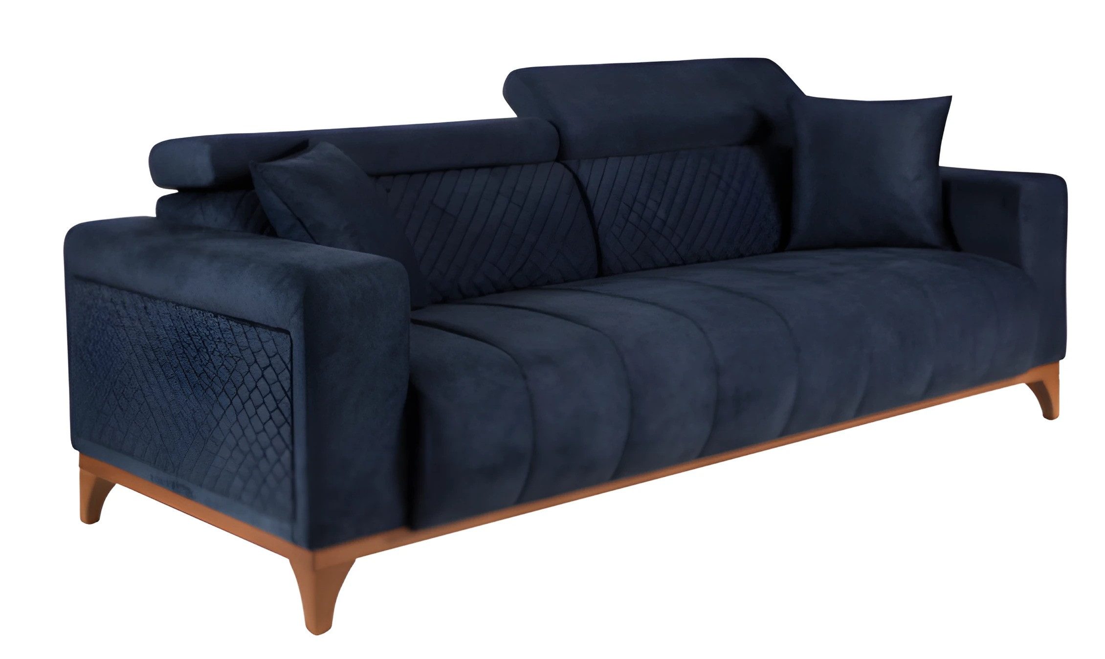 JVmoebel 3-Sitzer Schwarzes Polstersofa aus Textil mit elegantem Design, 1 Teile, Made in Europe