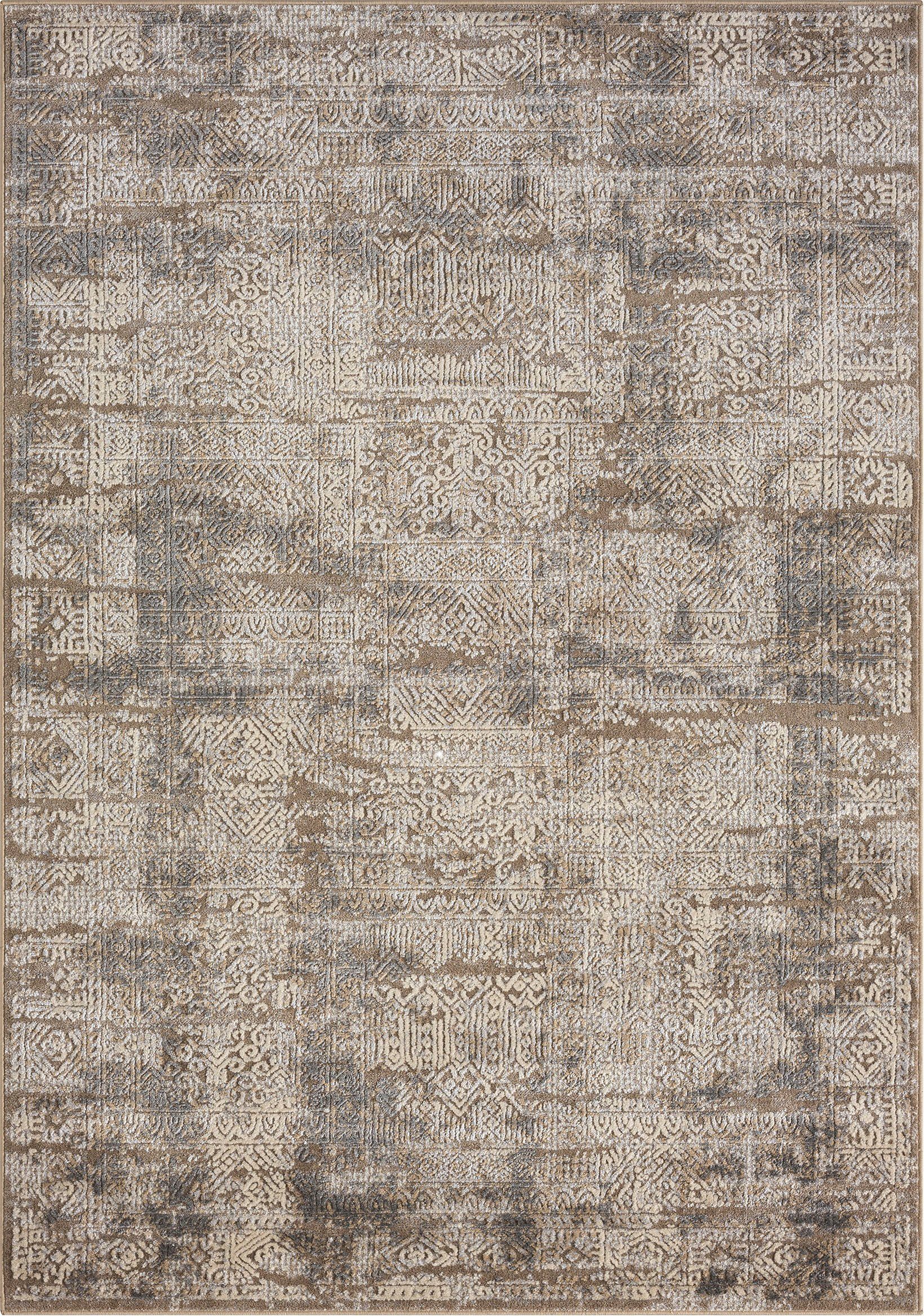Teppich Selin, my home, rechteckig, Vintage-Look, braun mm, 9 dichte im Schrumpf-Garn-Effekt, dezenter Qualität Höhe: Glanz