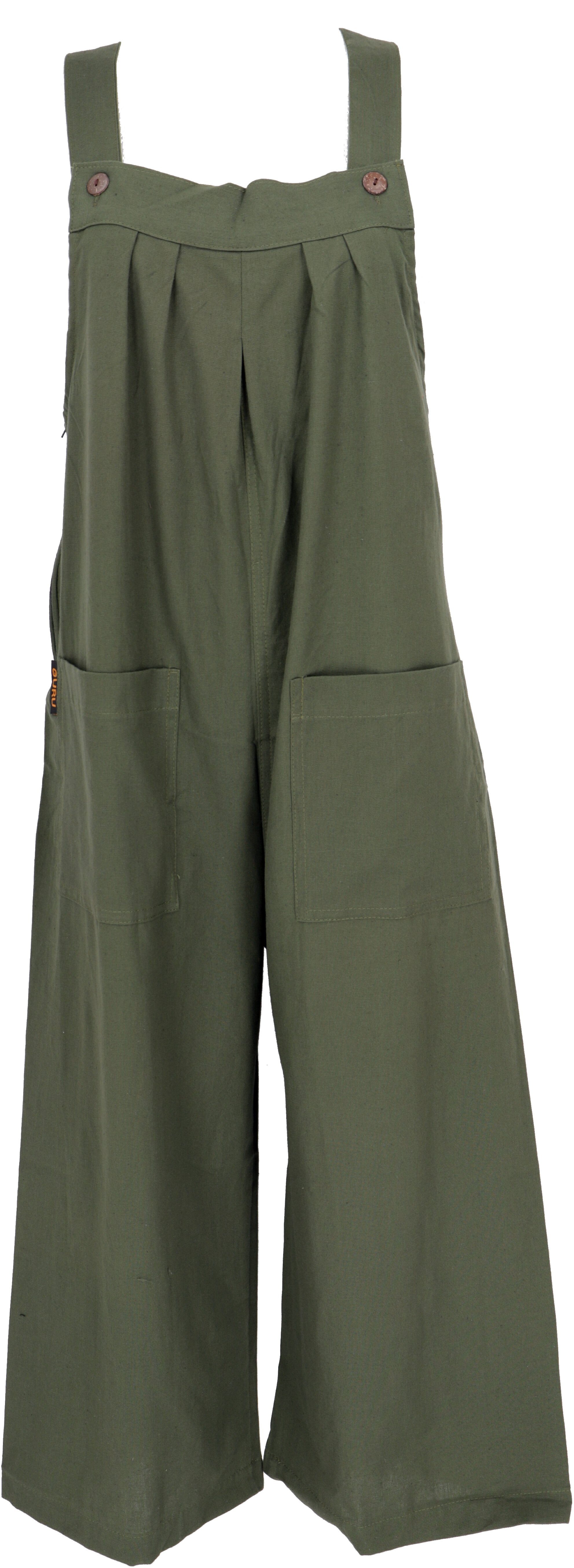 Guru-Shop Relaxhose Luftige Latzhose, Ethno Style Boho oversize.. alternative Bekleidung