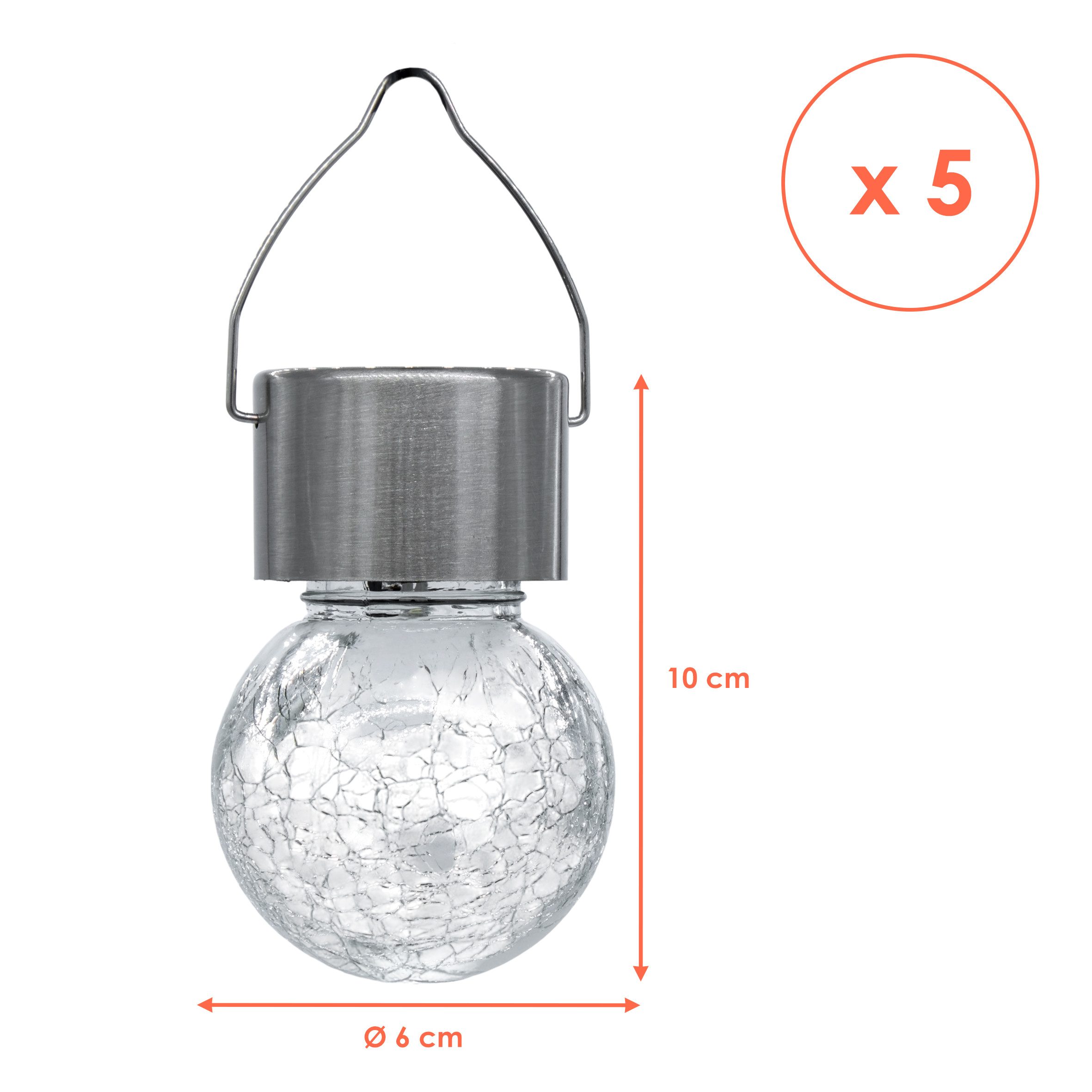 Spetebo LED Solarleuchte Solarleuchten in Bruchglas Optik, Ein-/Ausschalter günstig online kaufen