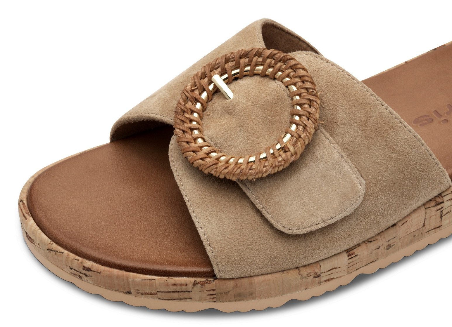 Tamaris Pantolette Keilabsatz, Sommerschuh, Schlupfschuh mit hübscher Ziers günstig online kaufen