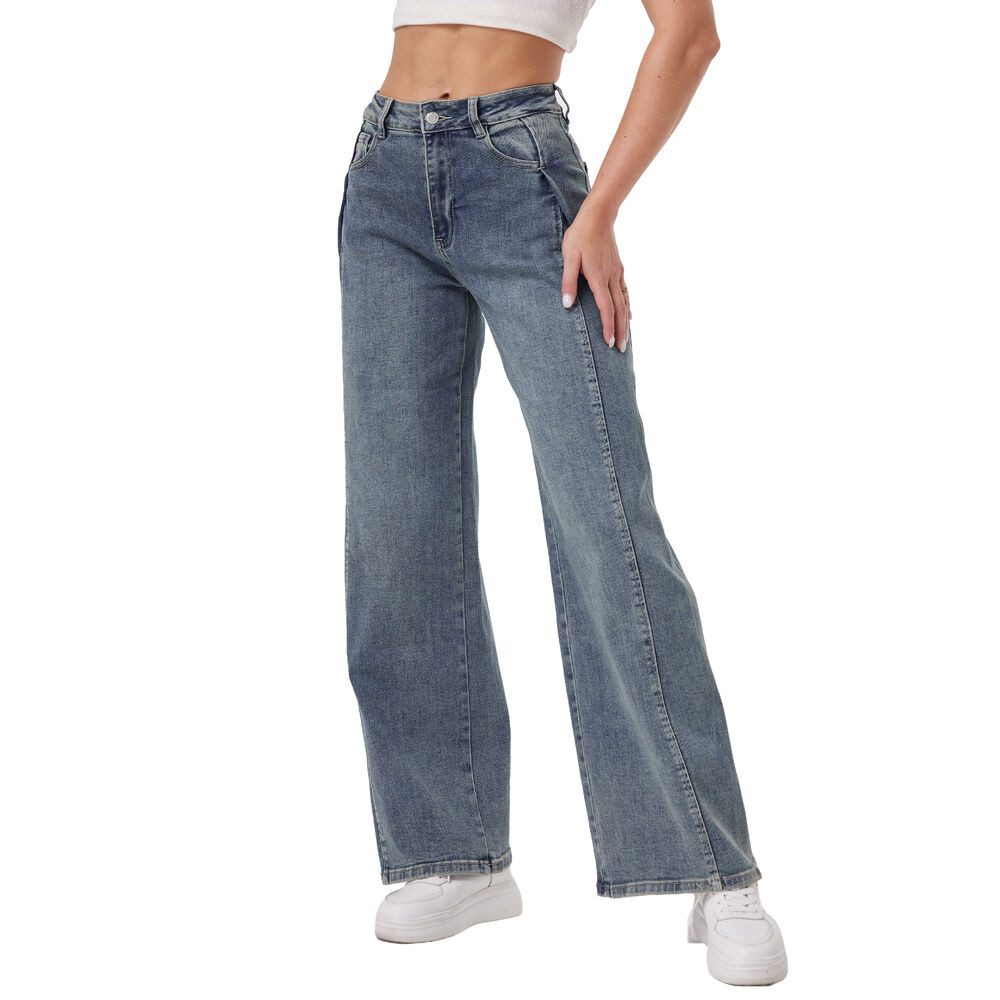 Ital-Design Weite Jeans Weite Damen Jeans aus Denim für Alltag und Freizeit günstig online kaufen