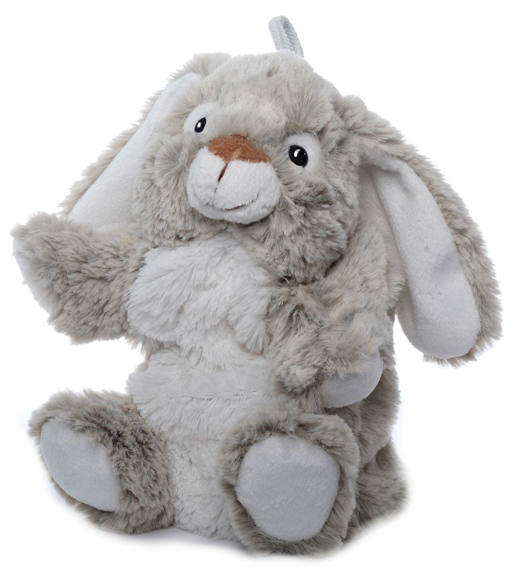 inware Handpuppe Handpuppe Hase grau -weiß 22 cm